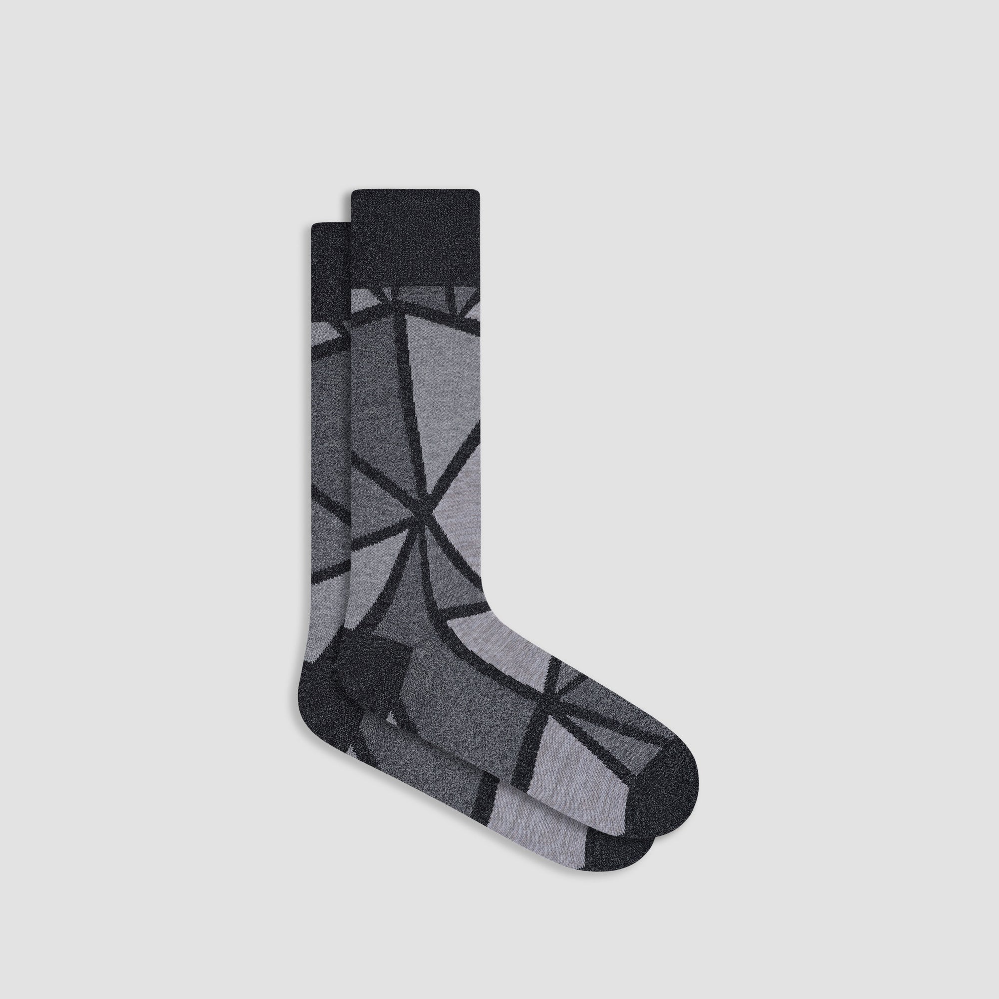 Geometric Grid Mid-Calf Socks
