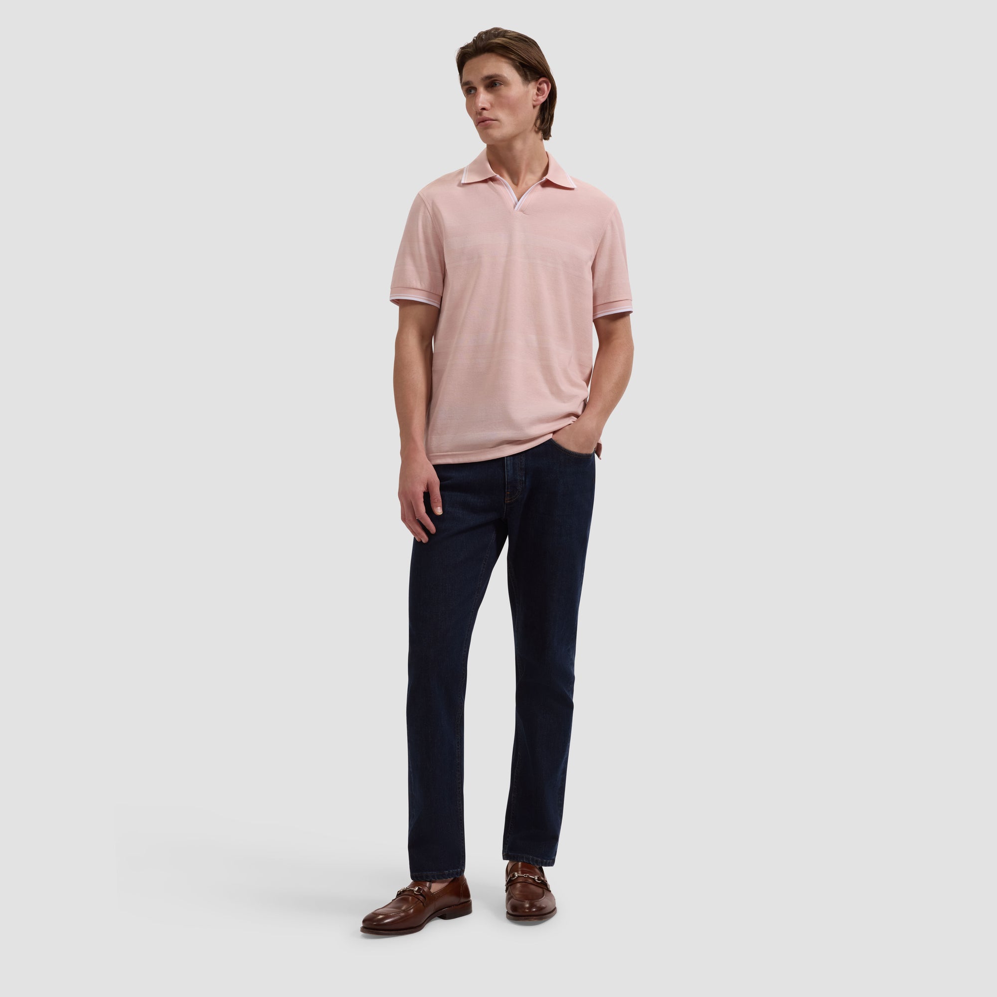Performance Mixed Media Johnny Collar Polo