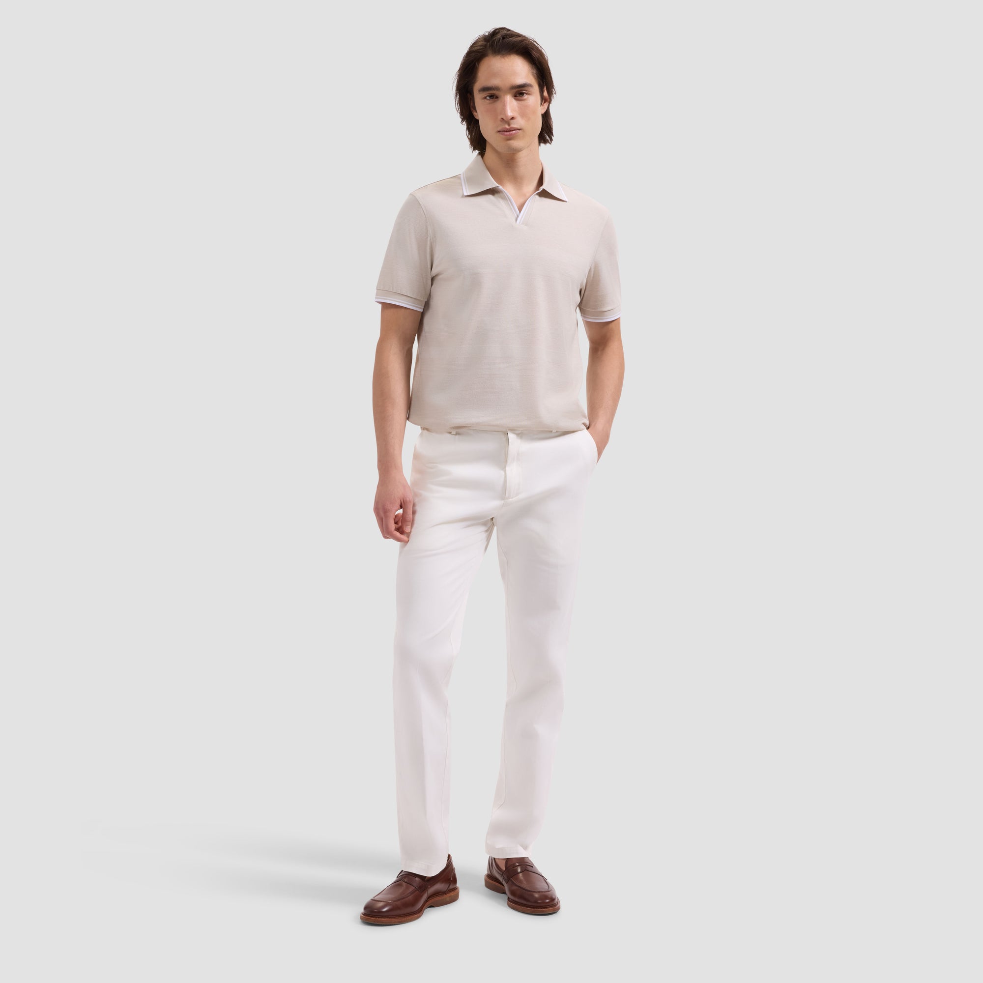Performance Mixed Media Johnny Collar Polo