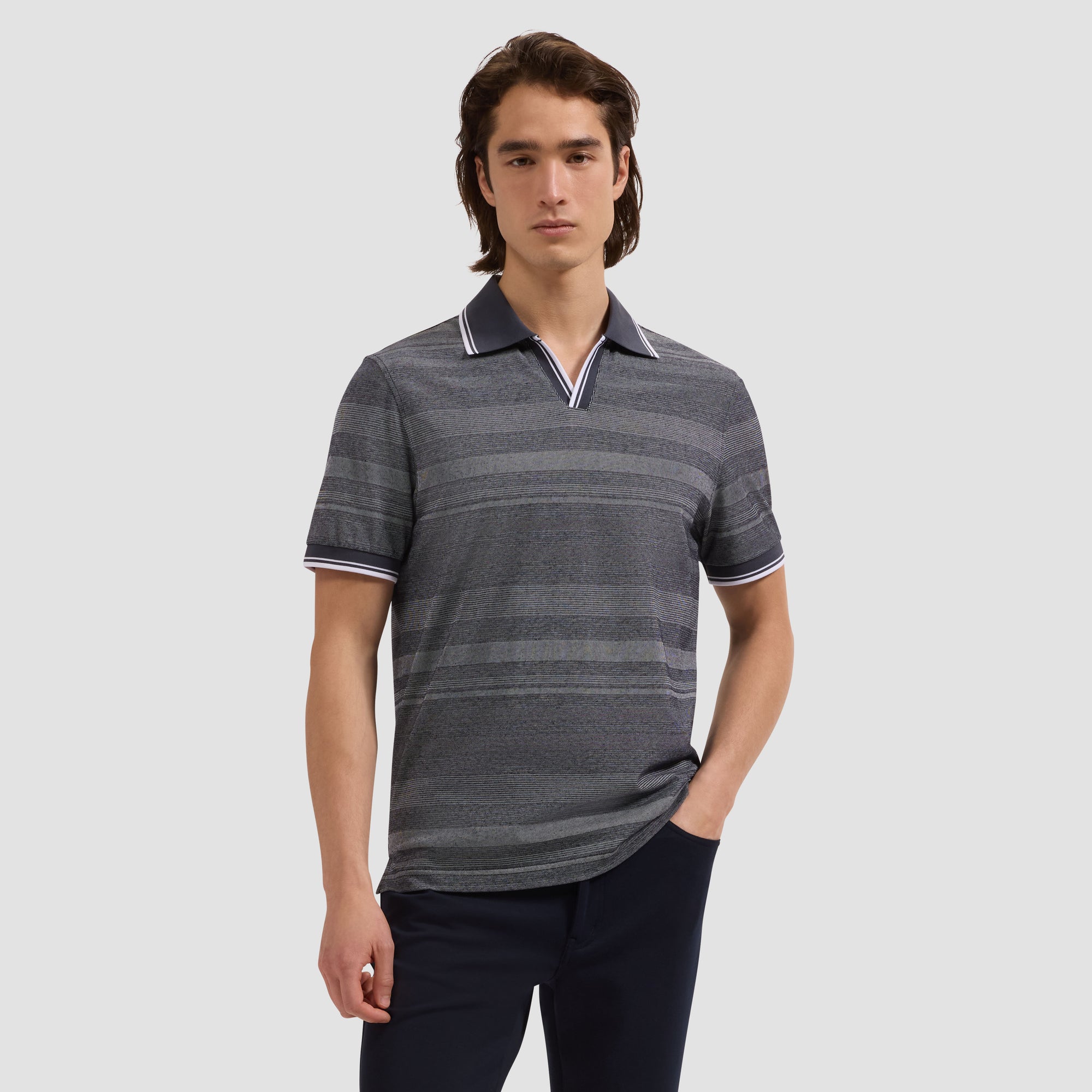 Performance Mixed Media Johnny Collar Polo
