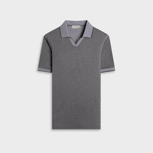 Performance Micro Herringbone Johnny Collar Polo
