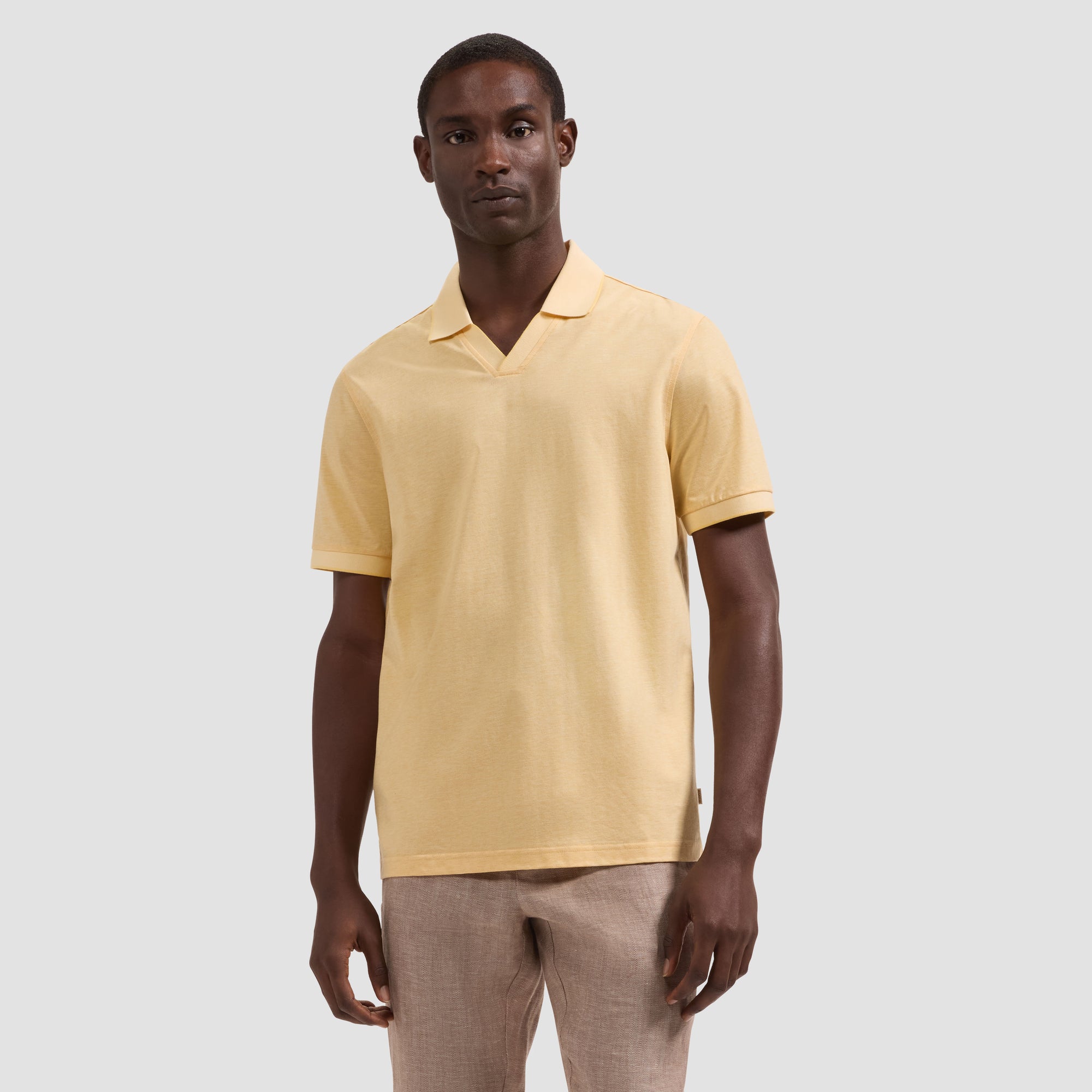 Performance Micro Herringbone Johnny Collar Polo