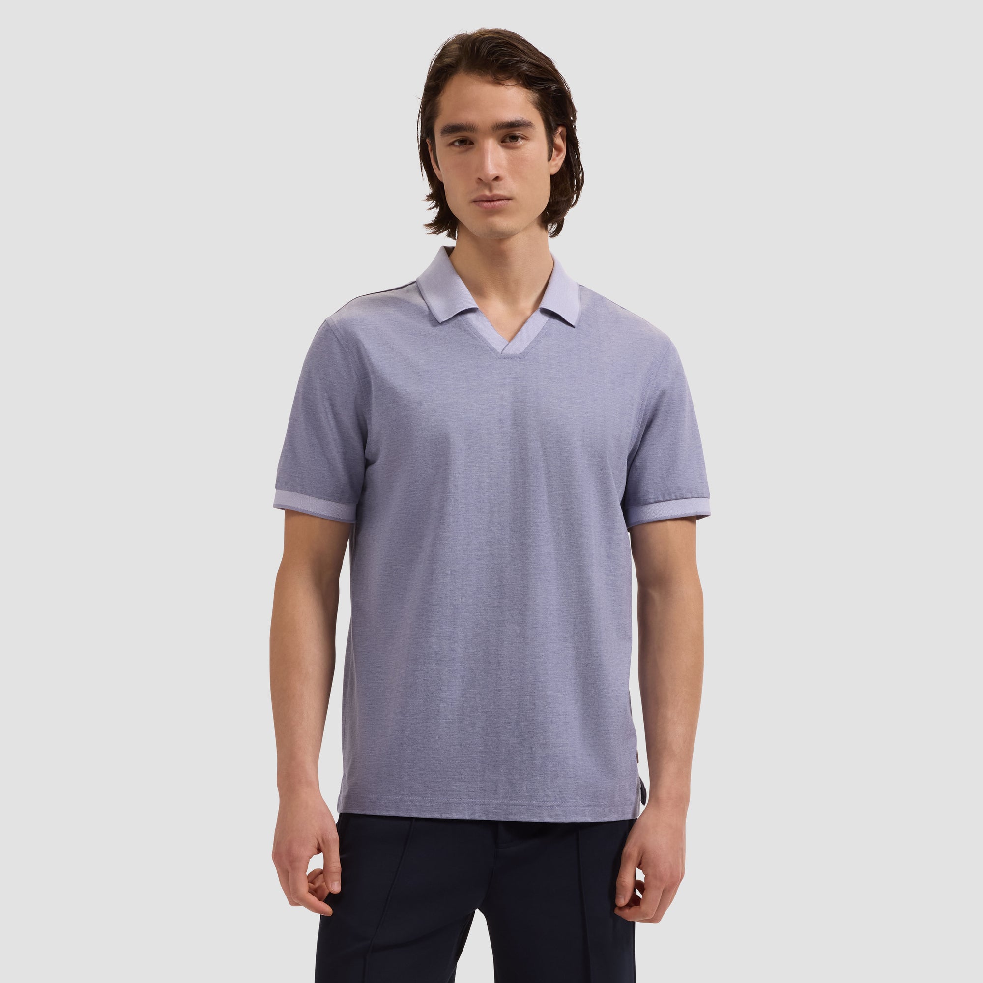Performance Micro Herringbone Johnny Collar Polo