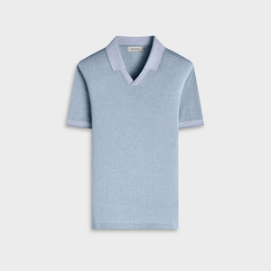 Performance Micro Herringbone Johnny Collar Polo
