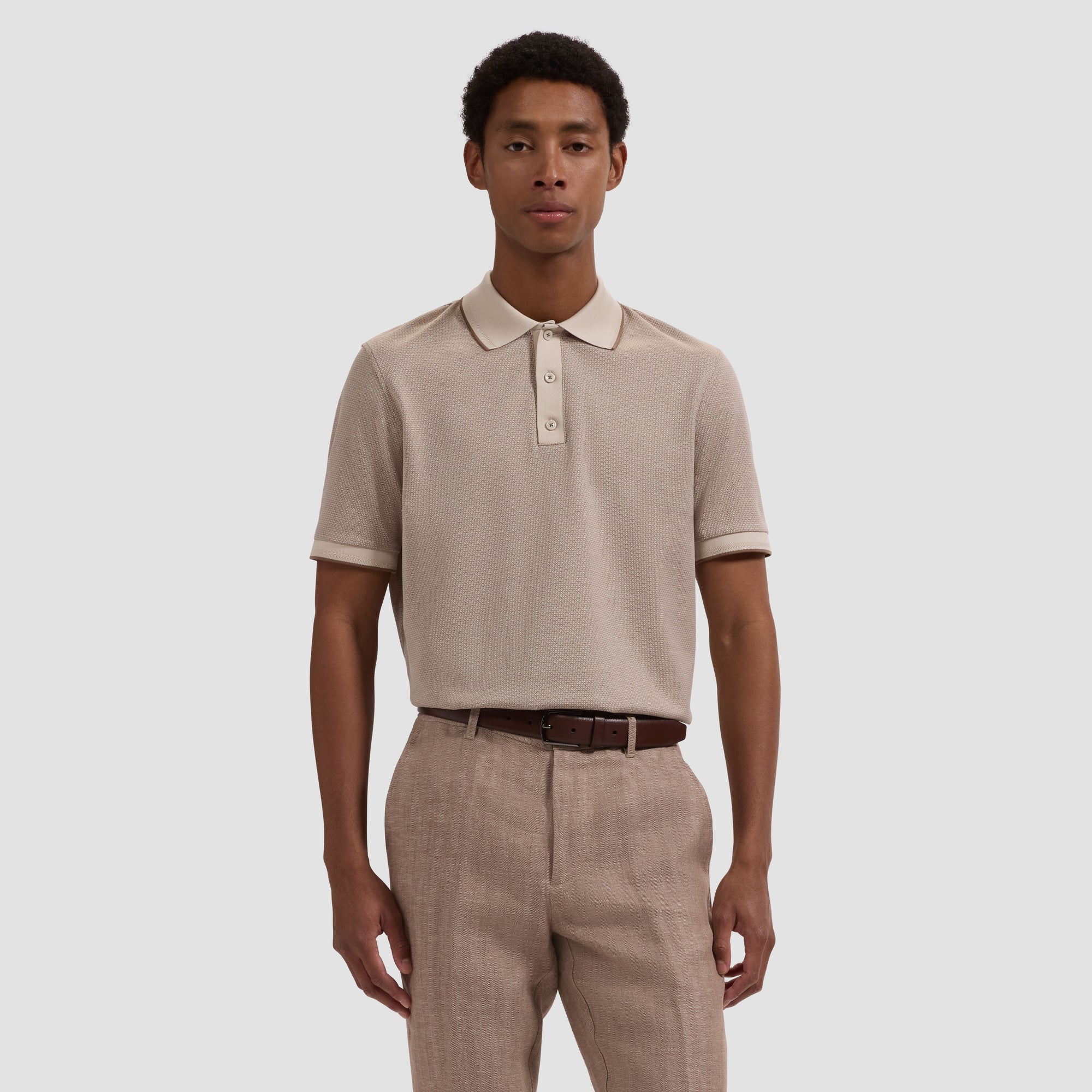 Bird's Eye Three-Button Polo