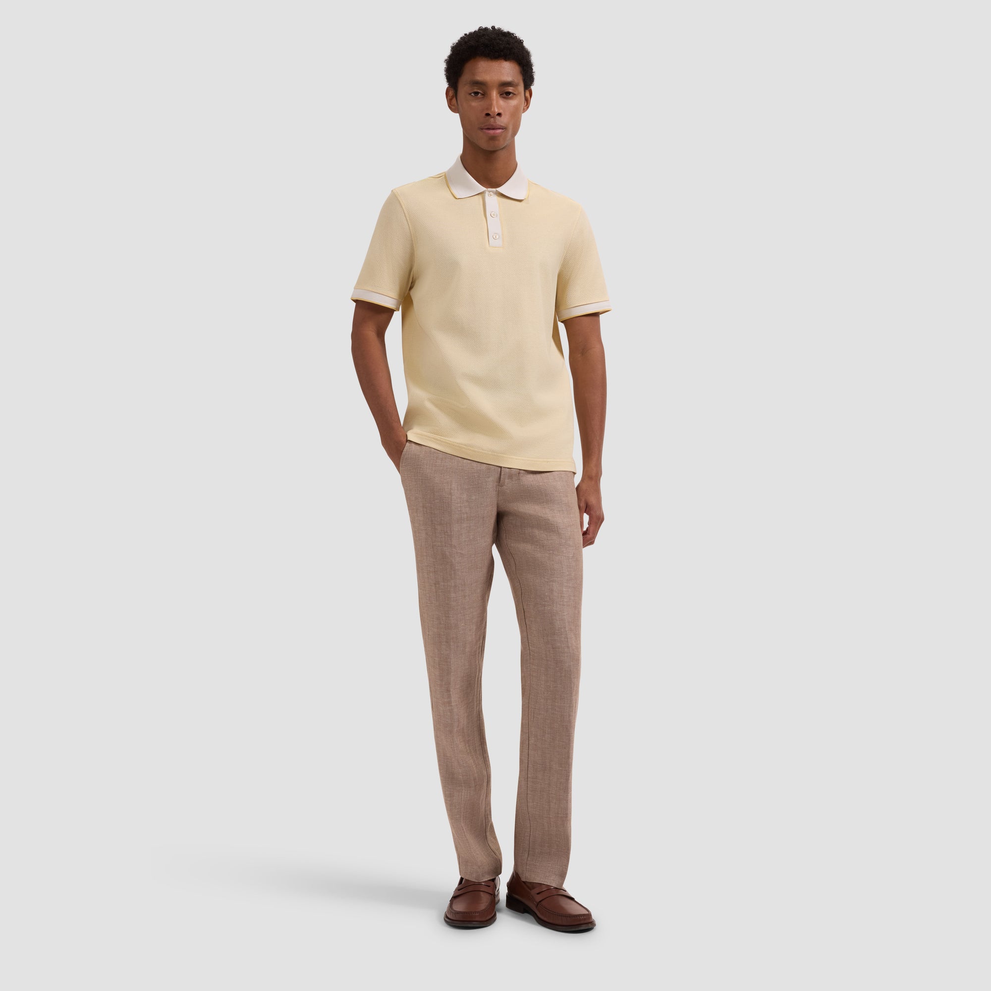 Bird's Eye Three-Button Polo