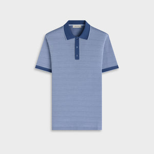 Jacquard Herringbone Three-Button Polo