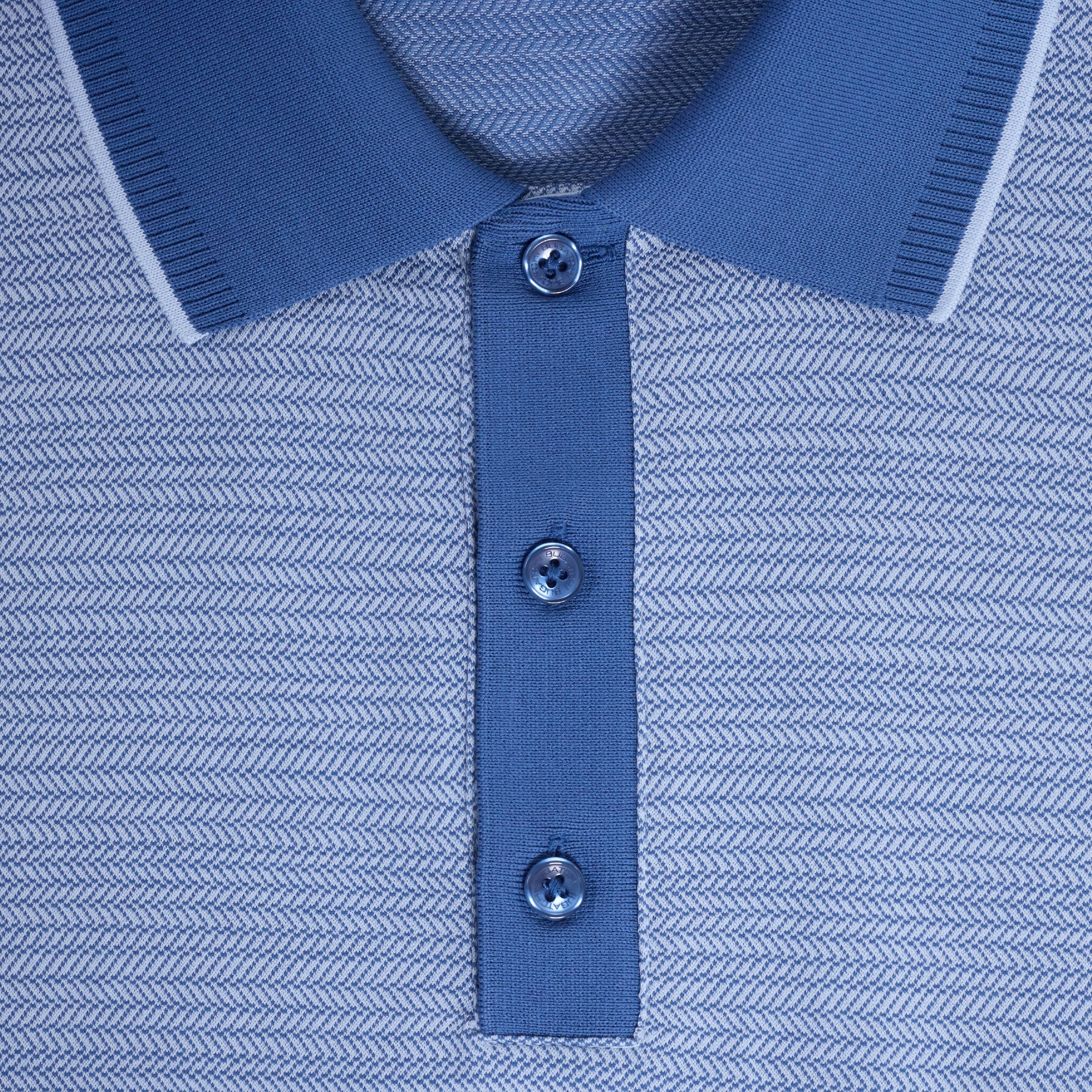 Jacquard Herringbone Three-Button Polo