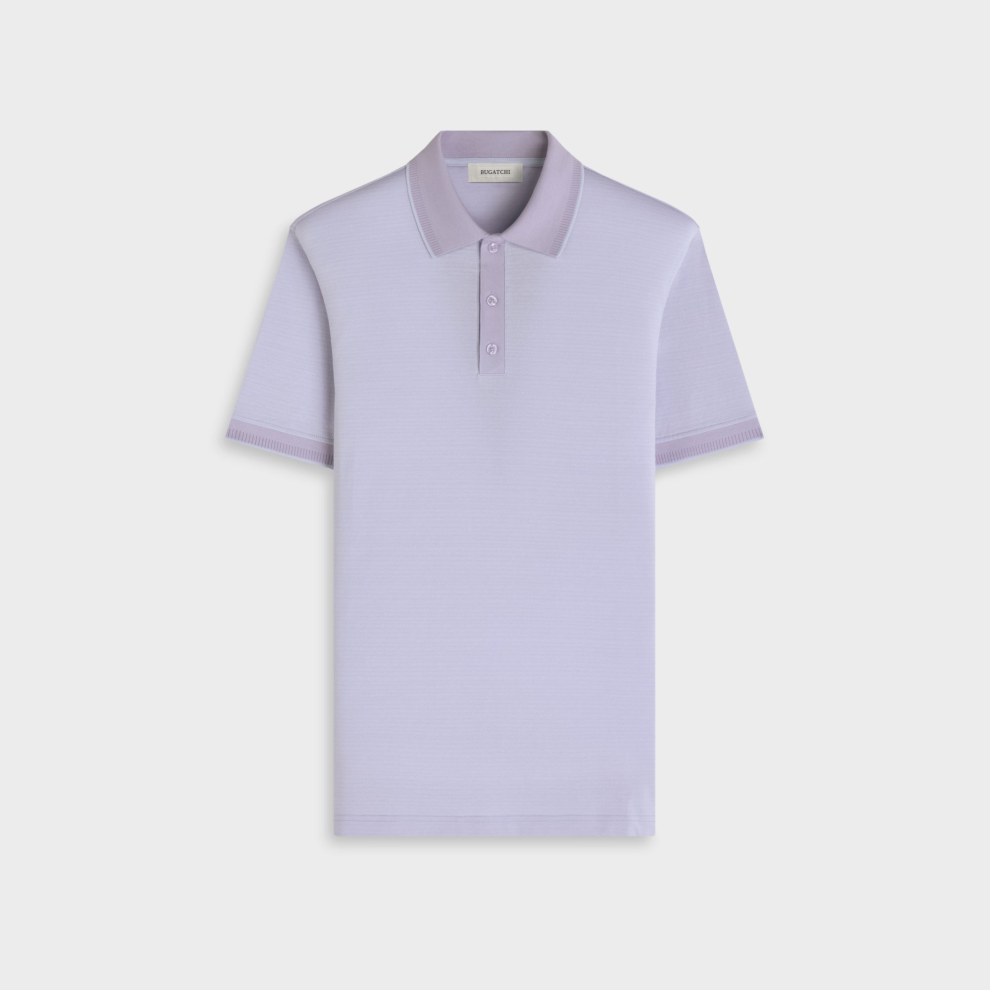 Jacquard Herringbone Three-Button Polo