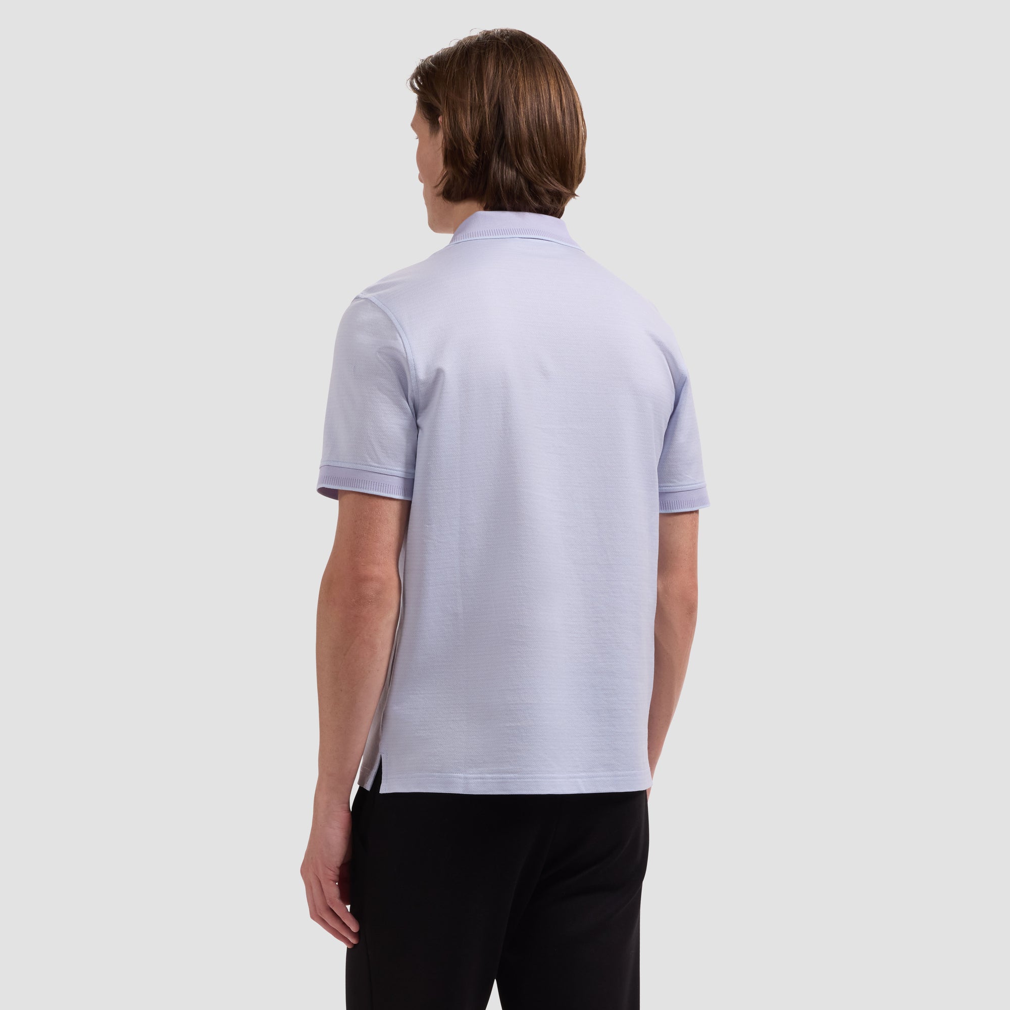 Jacquard Herringbone Three-Button Polo