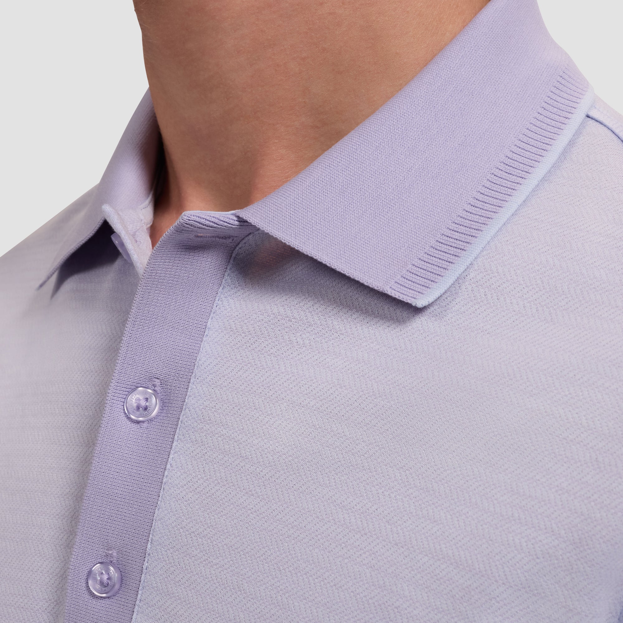 Jacquard Herringbone Three-Button Polo