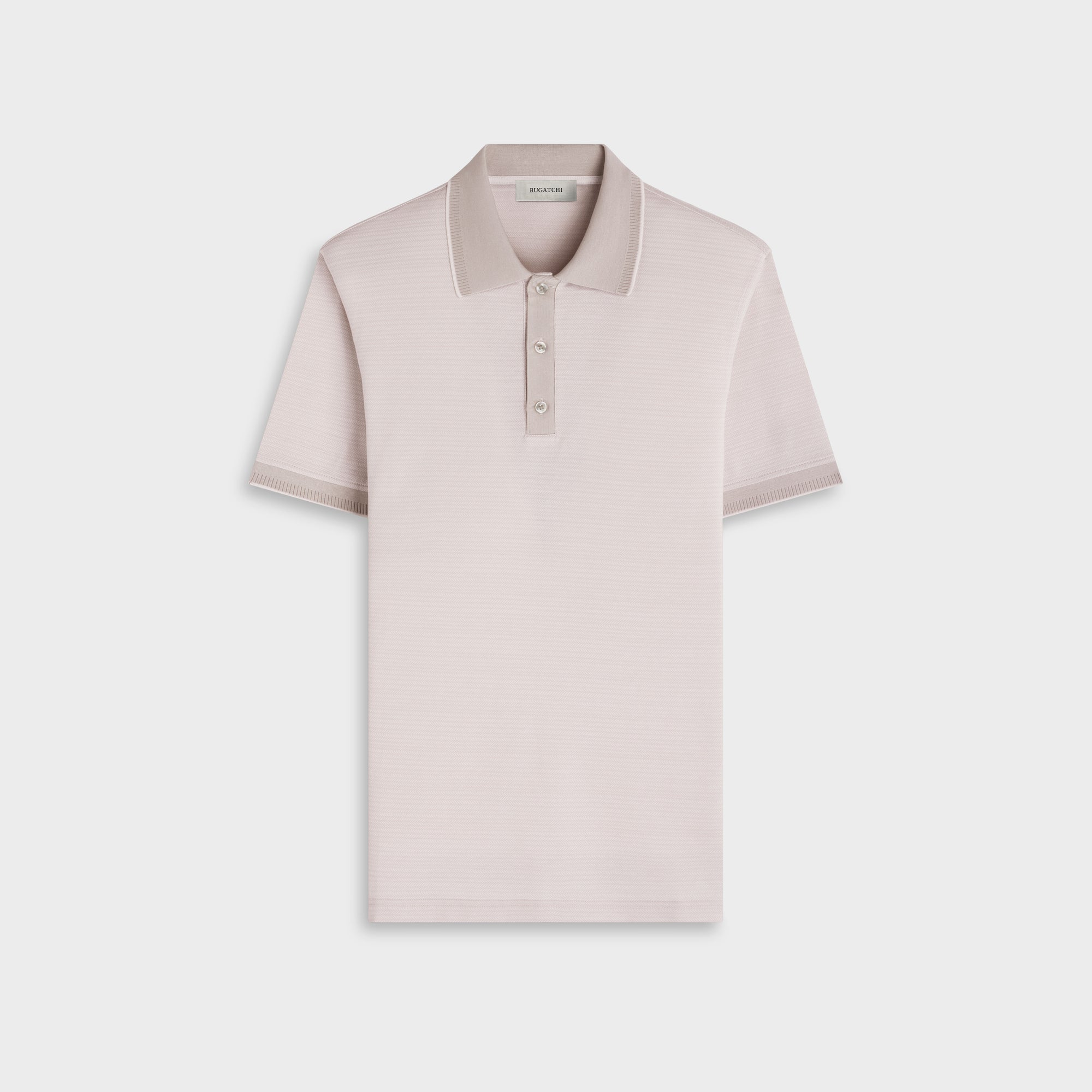 Jacquard Herringbone Three-Button Polo