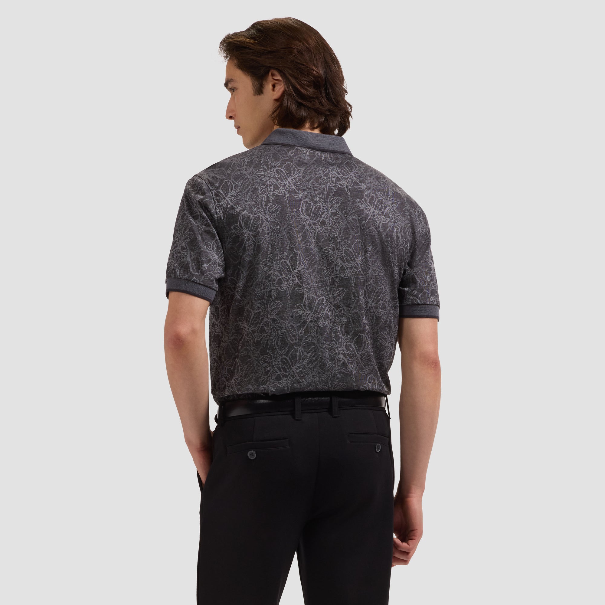 Performance Floral Three-Button Polo