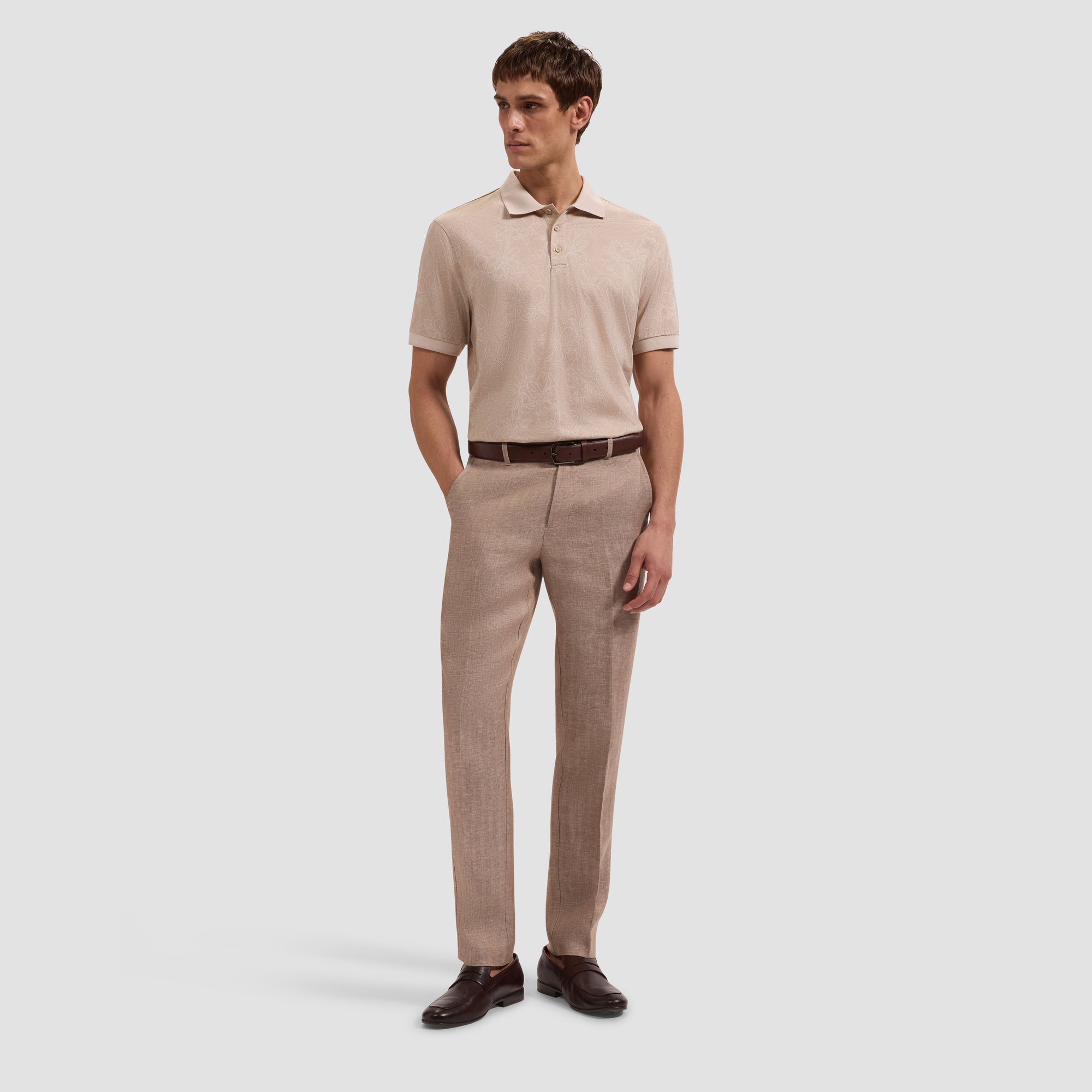 Performance Floral Three-Button Polo