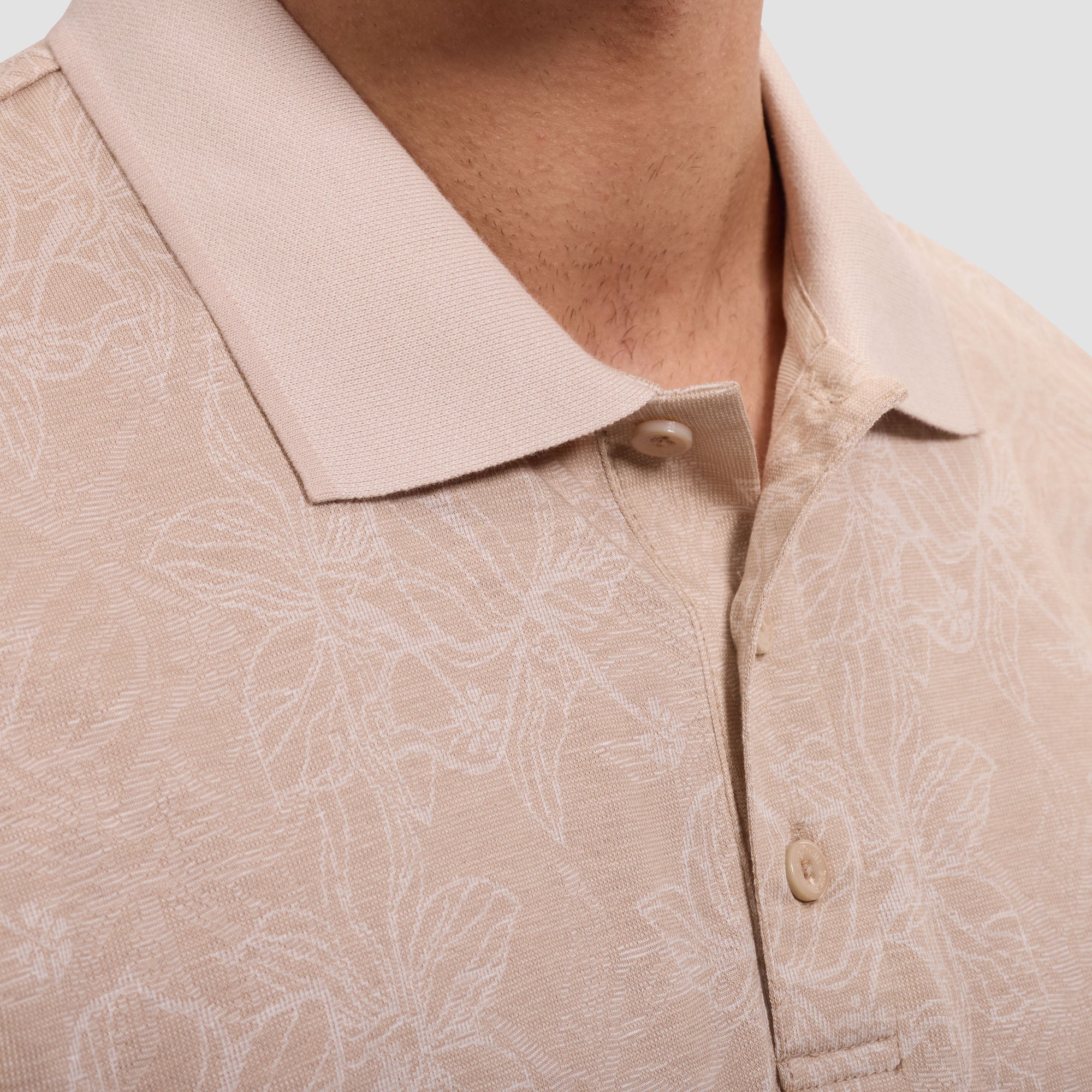 Performance Floral Three-Button Polo