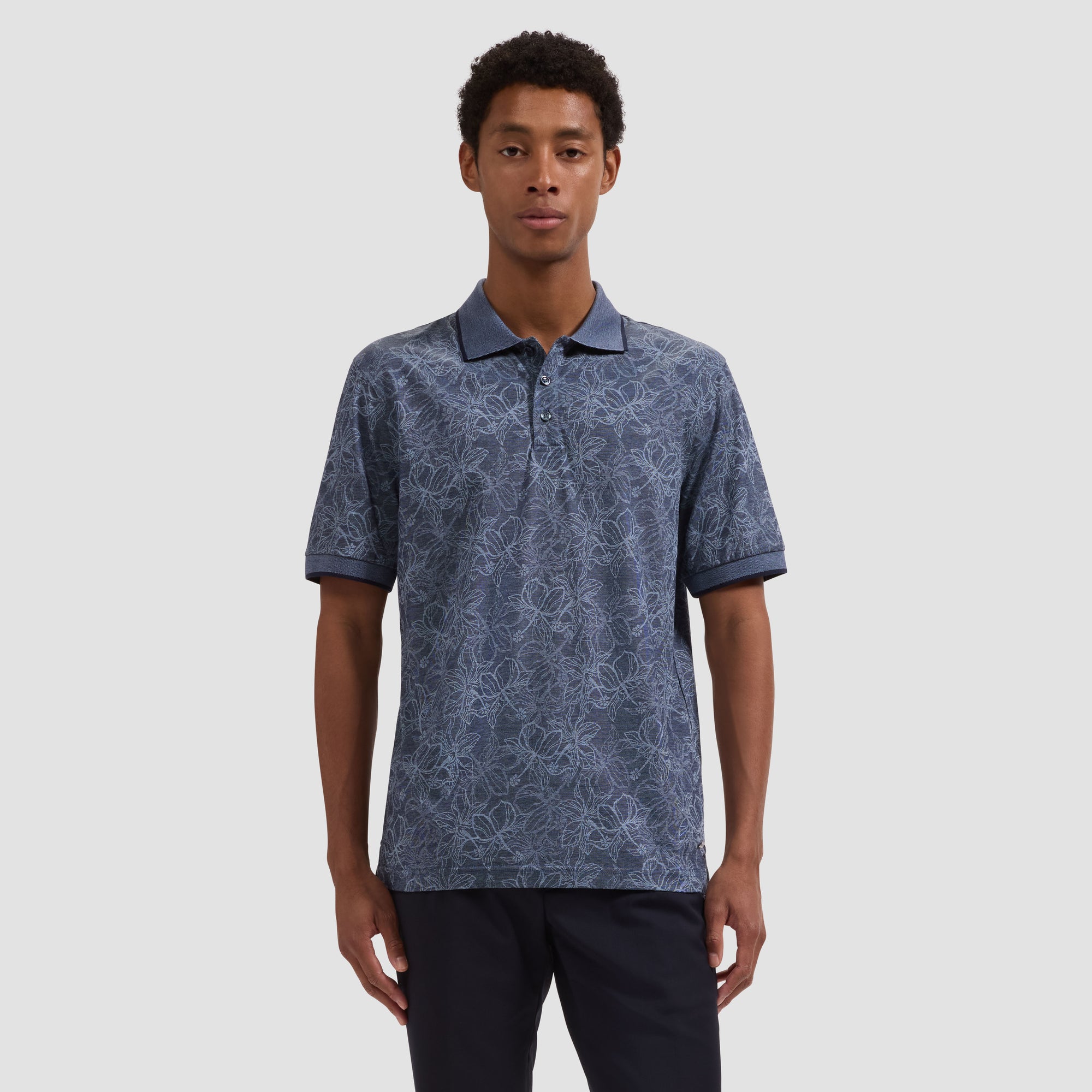 Performance Floral Three-Button Polo