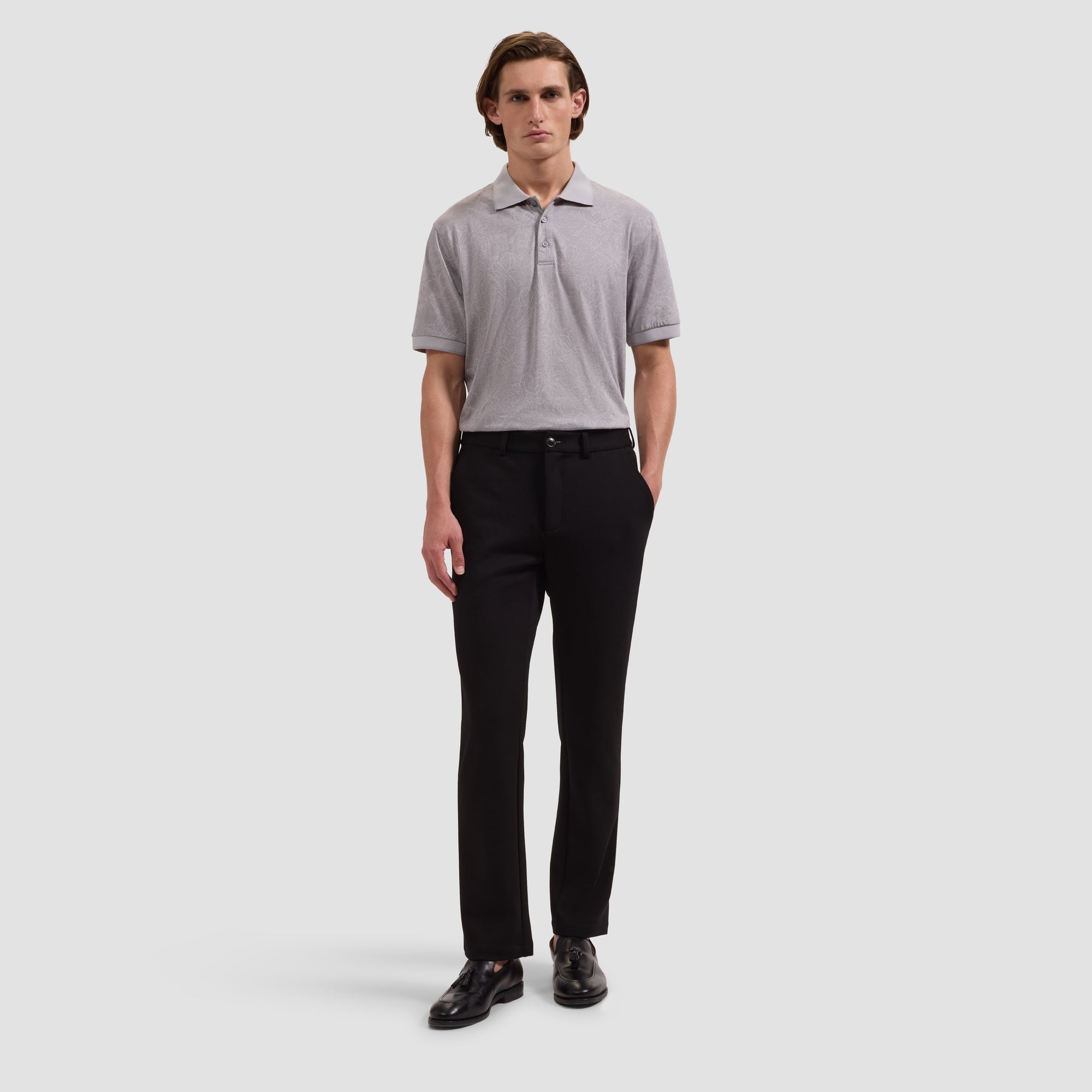 Performance Floral Three-Button Polo