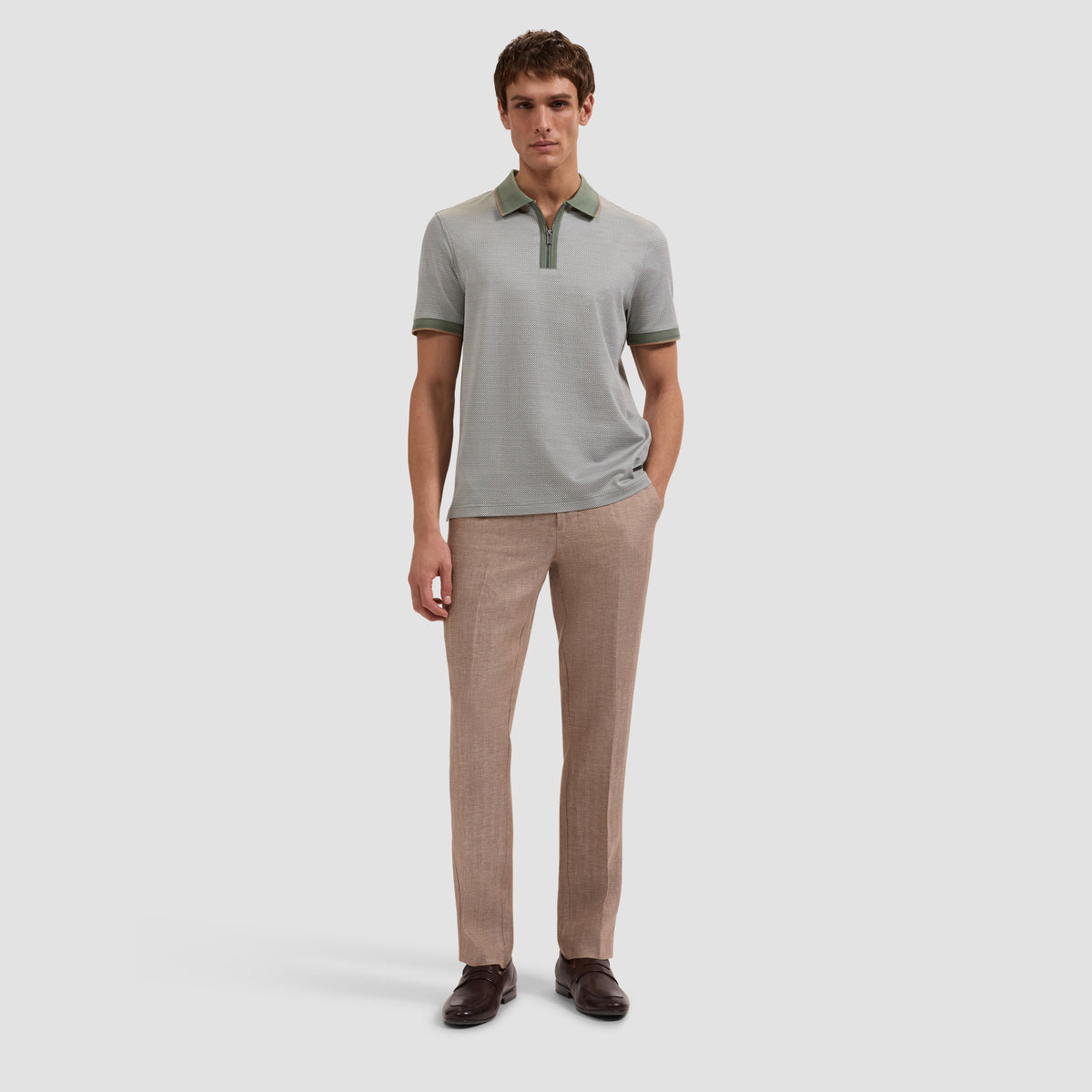 Bird's Eye Quarter-Zip Polo