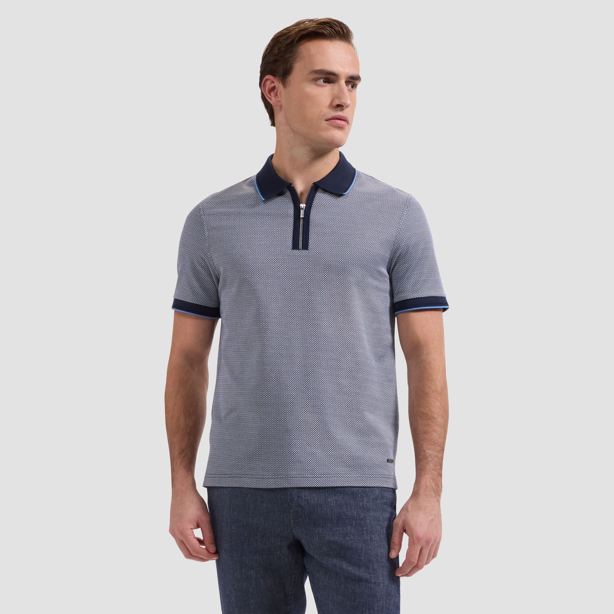 Bird's Eye Quarter-Zip Polo