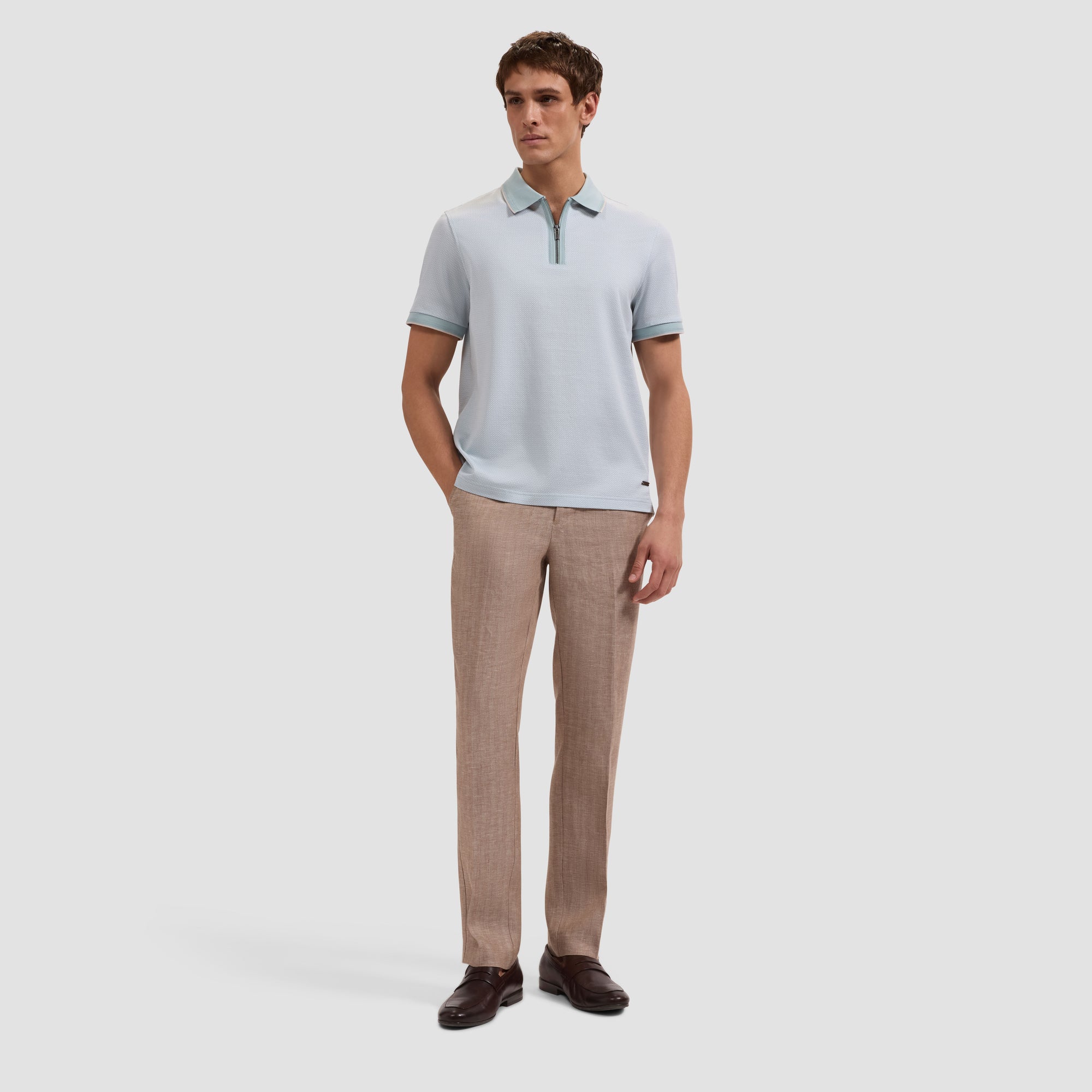 Bird's Eye Quarter-Zip Polo