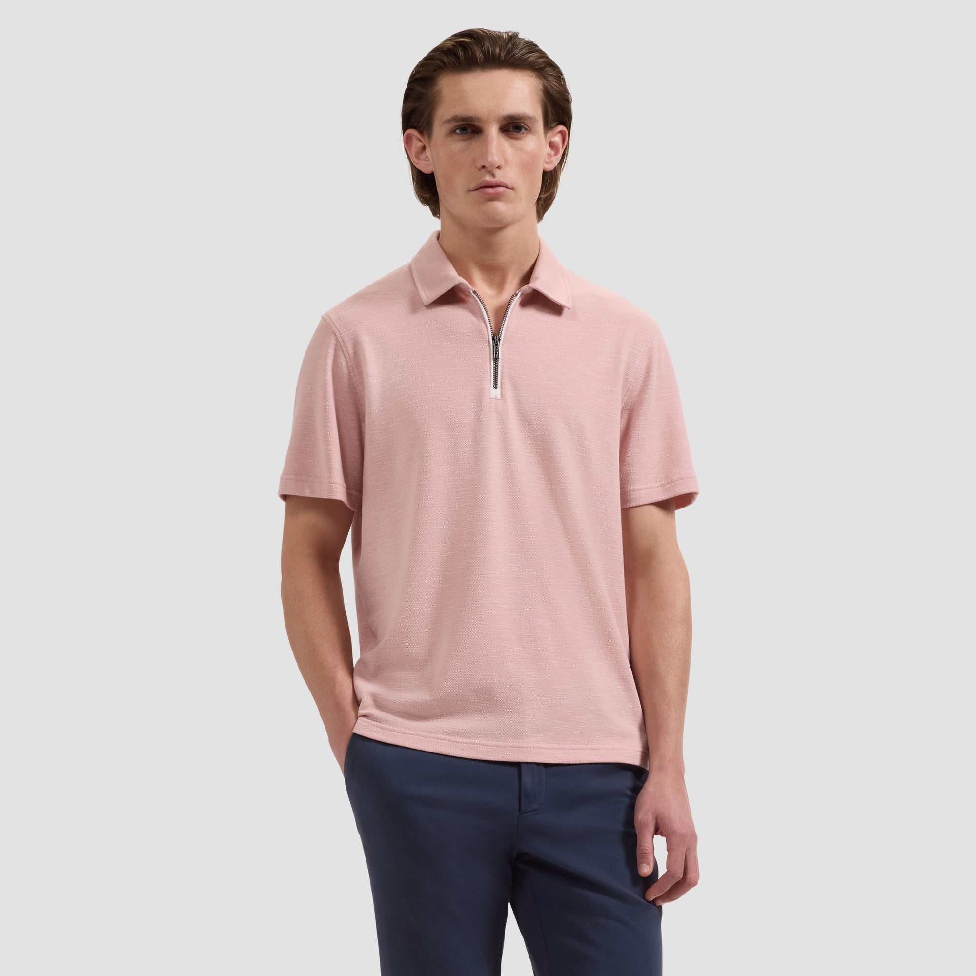 Performance Melange Quarter-Zip Polo