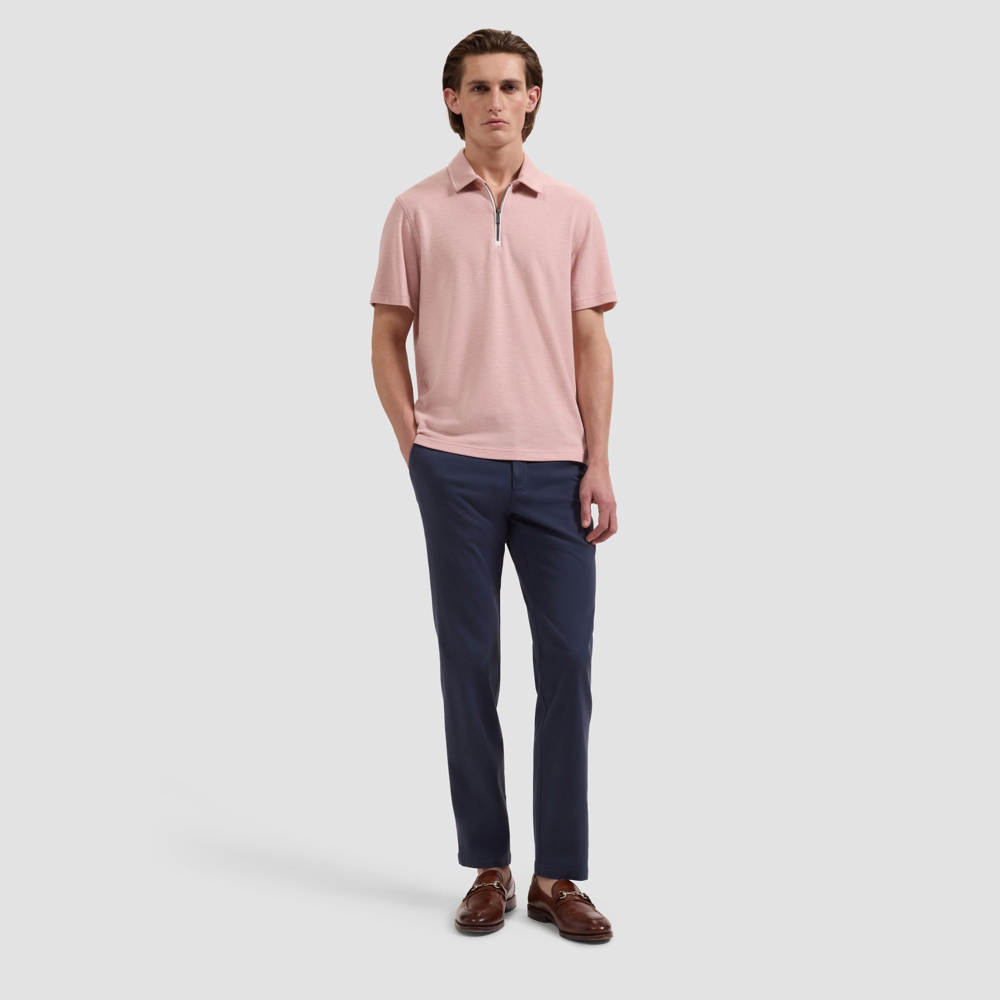 Performance Melange Quarter-Zip Polo