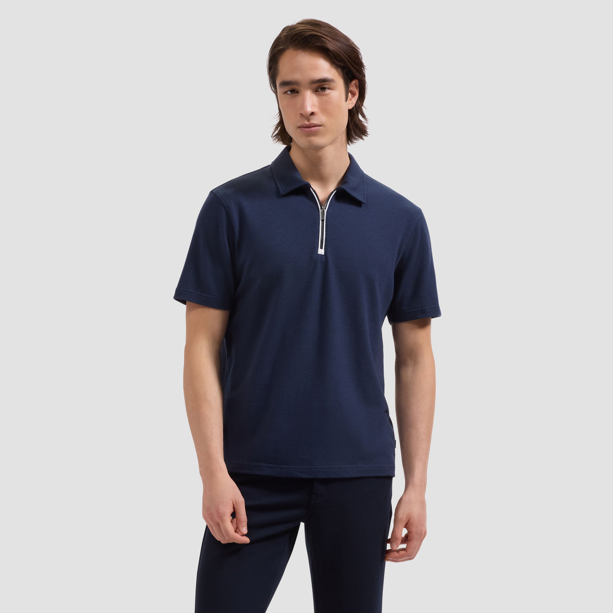 Performance Melange Quarter-Zip Polo