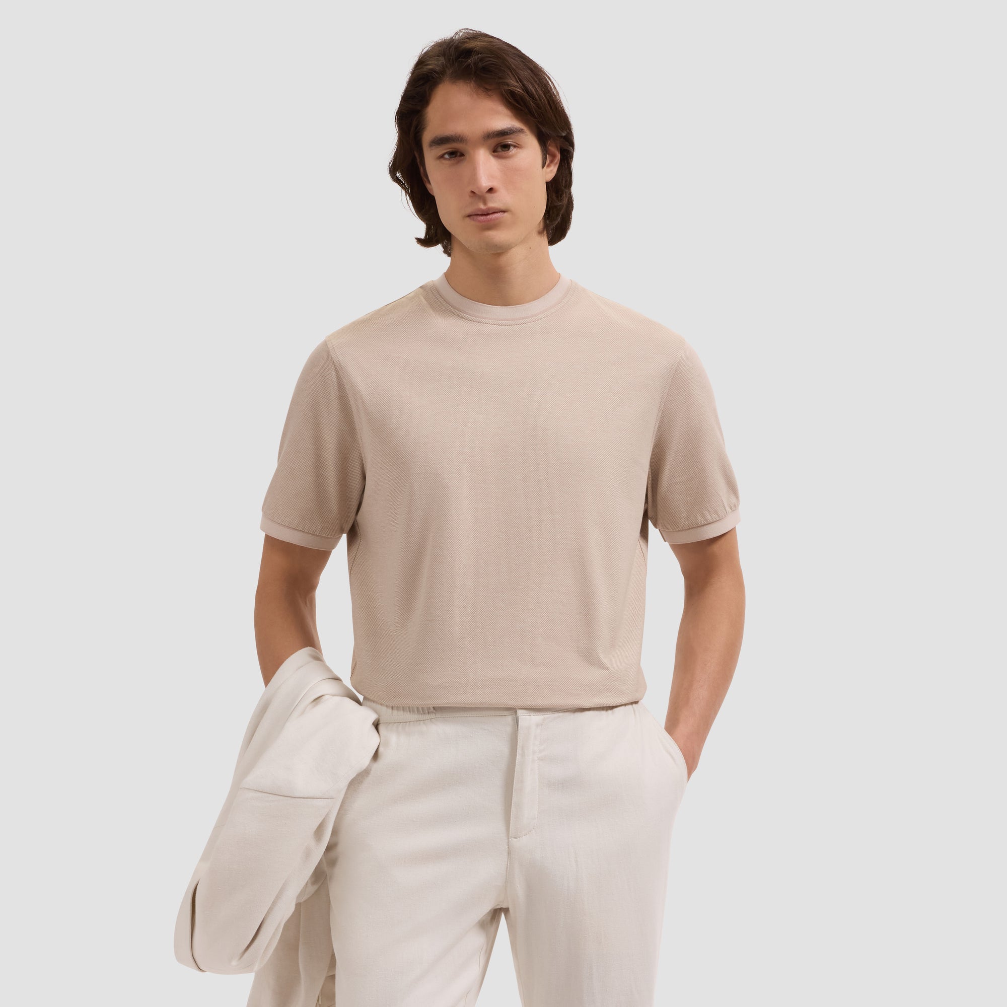 Micro-Check Jersey Performance T-Shirt