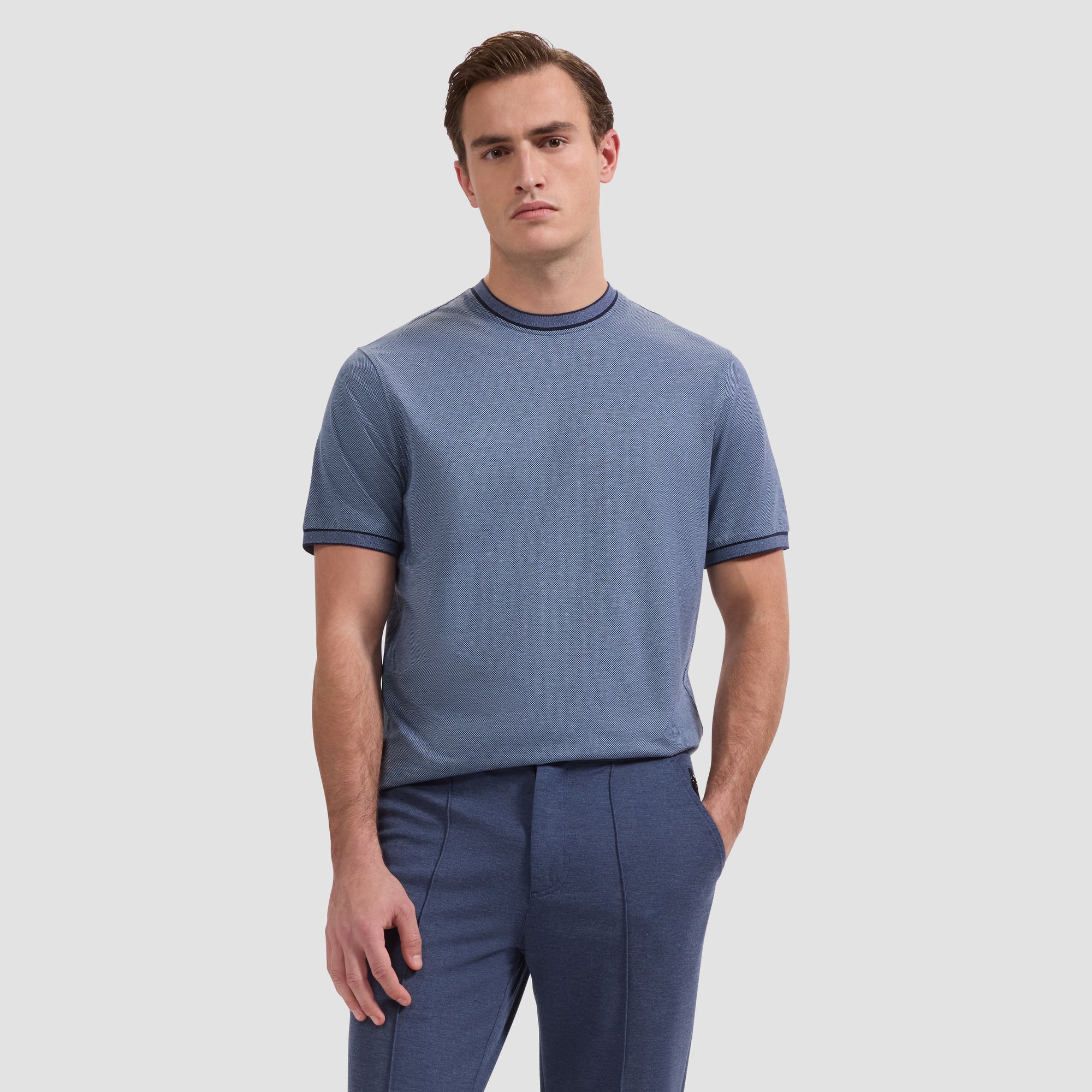 Micro-Check Jersey Performance T-Shirt