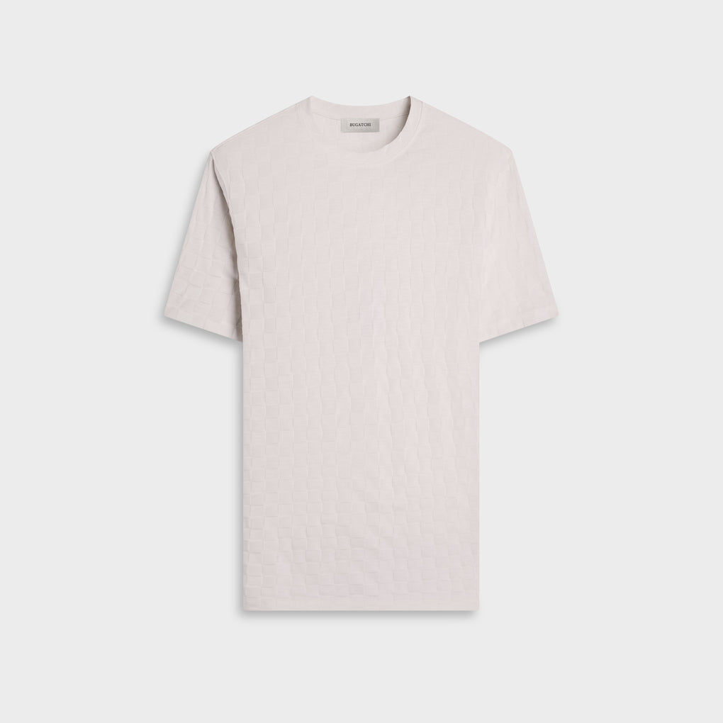 Checkboard Jacquard T-Shirt in White – BUGATCHI