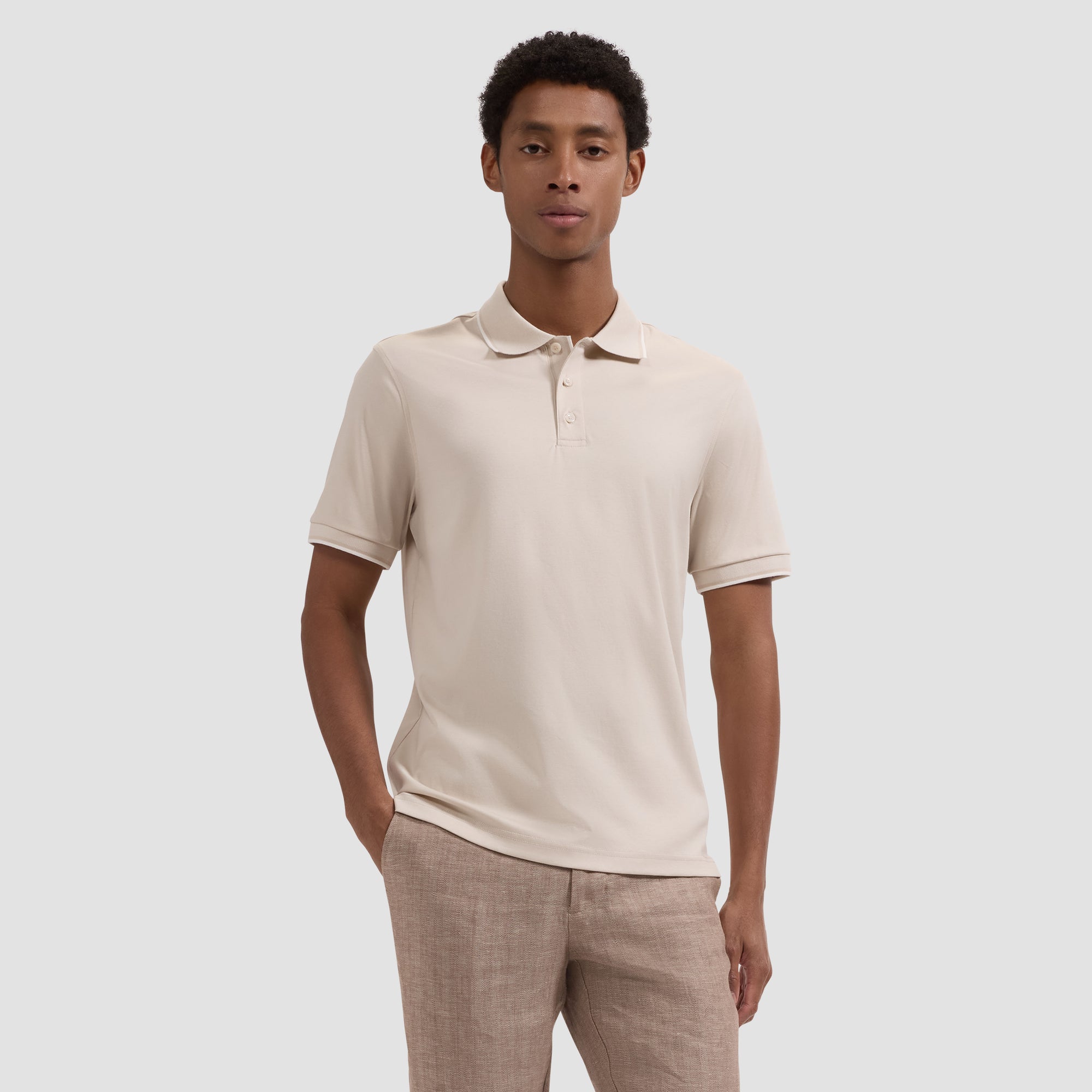 Solid Pima Three-Button Polo