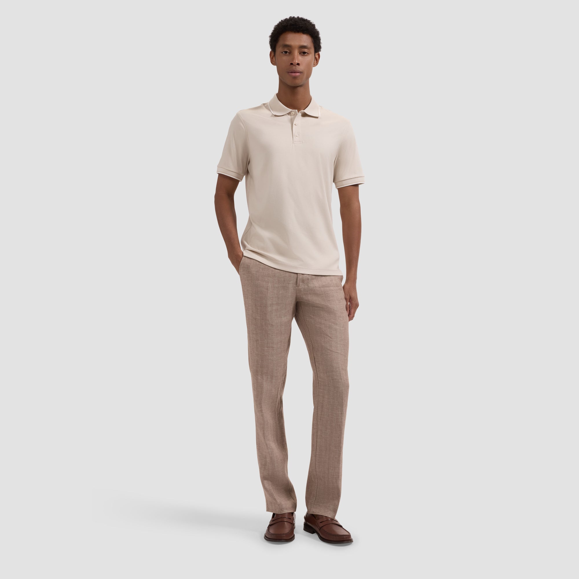 Solid Pima Three-Button Polo