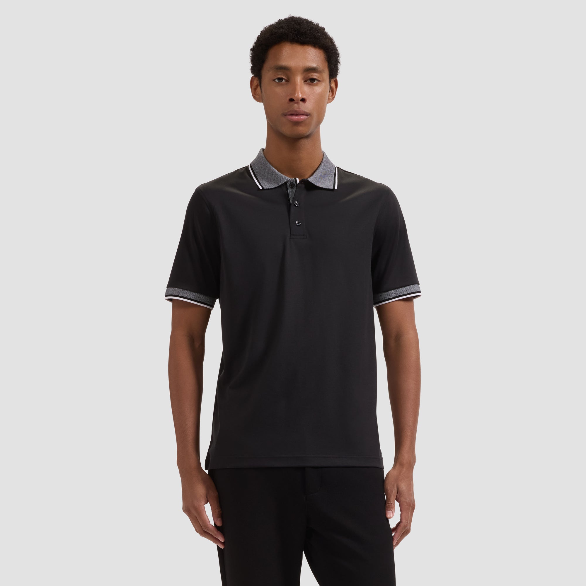 Solid Pima Three-Button Polo