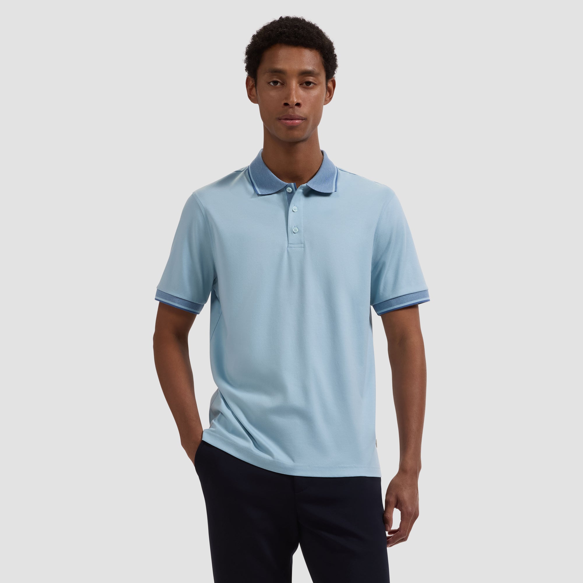 Solid Pima Three-Button Polo
