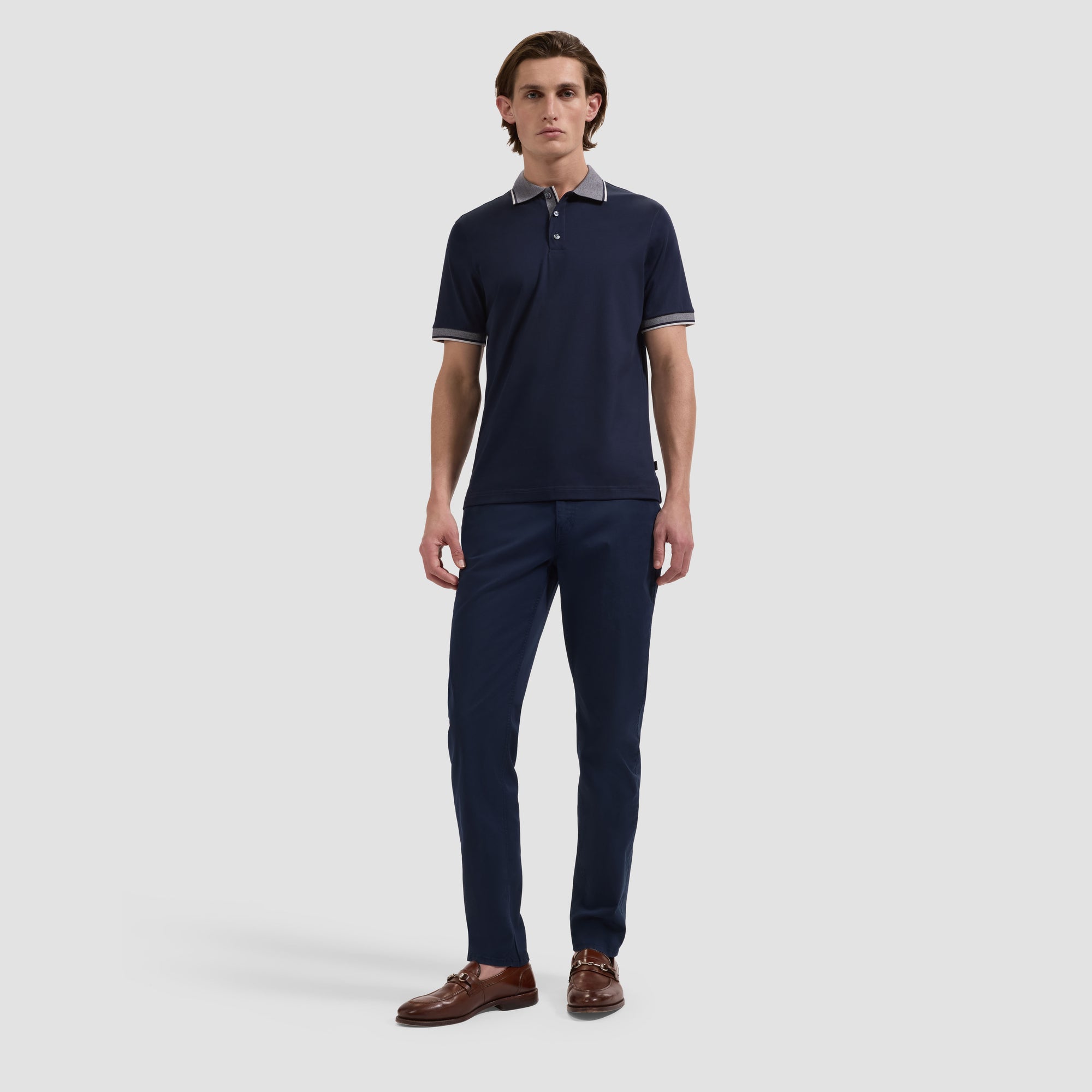 Solid Pima Three-Button Polo