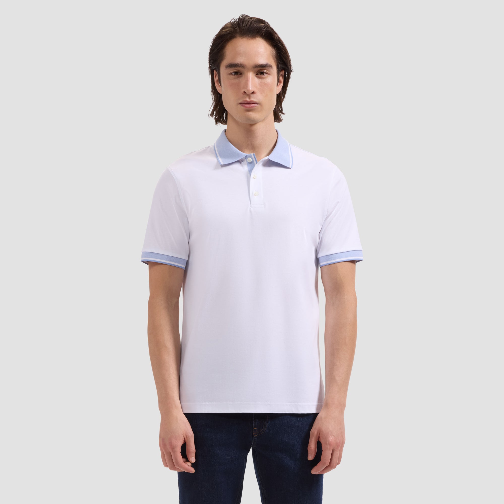 Solid Pima Three-Button Polo