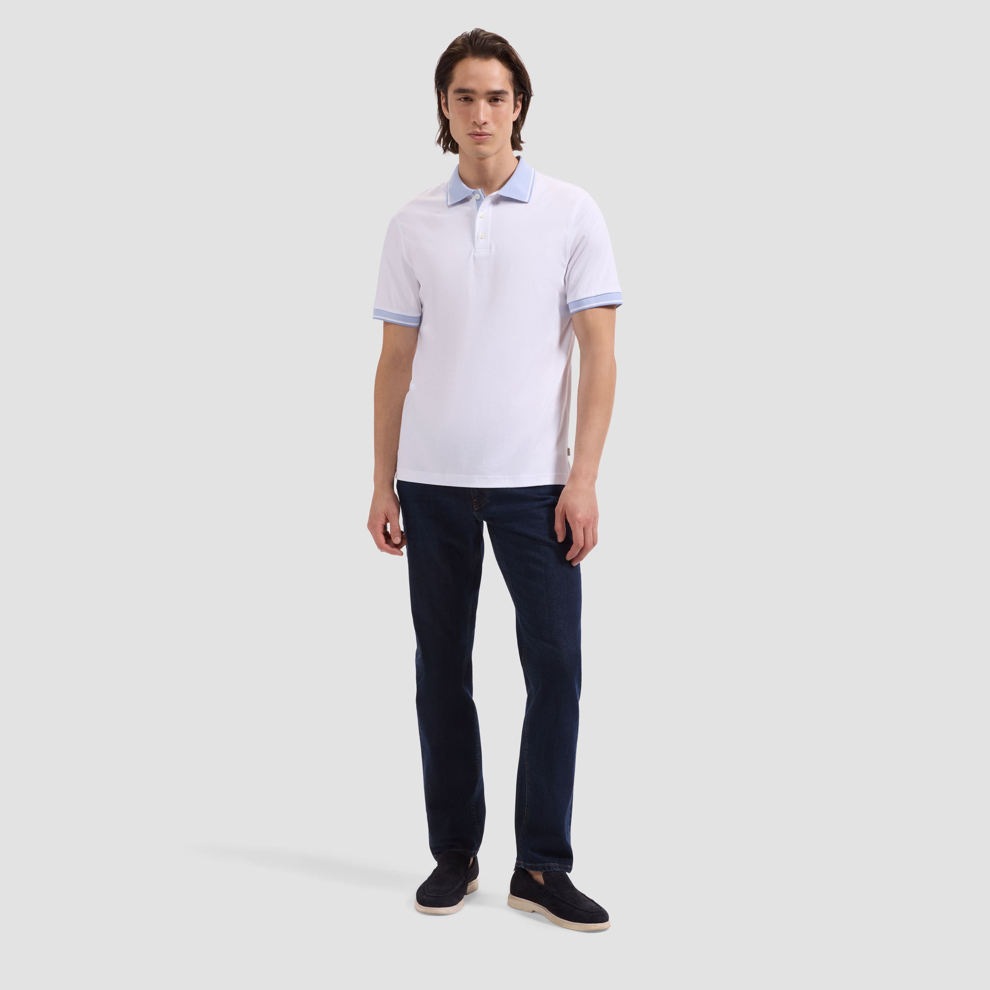 Solid Pima Three-Button Polo