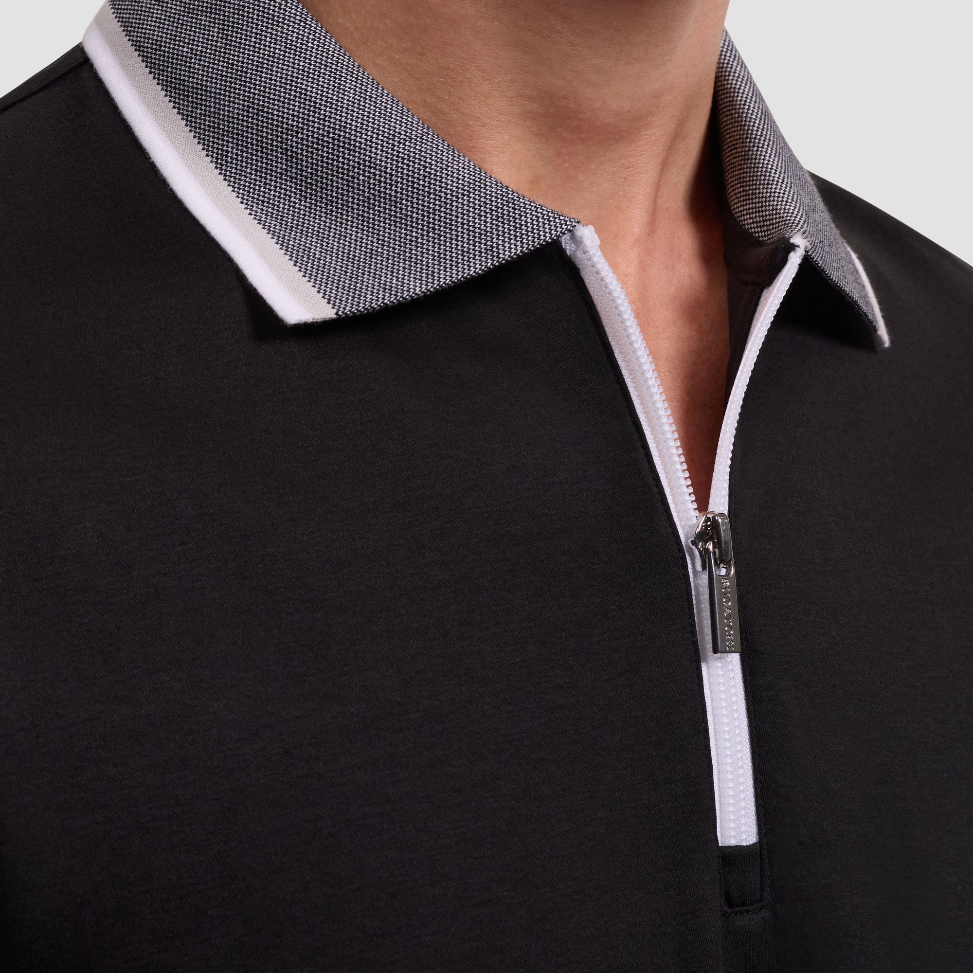 Solid Pima Quarter-Zip Polo