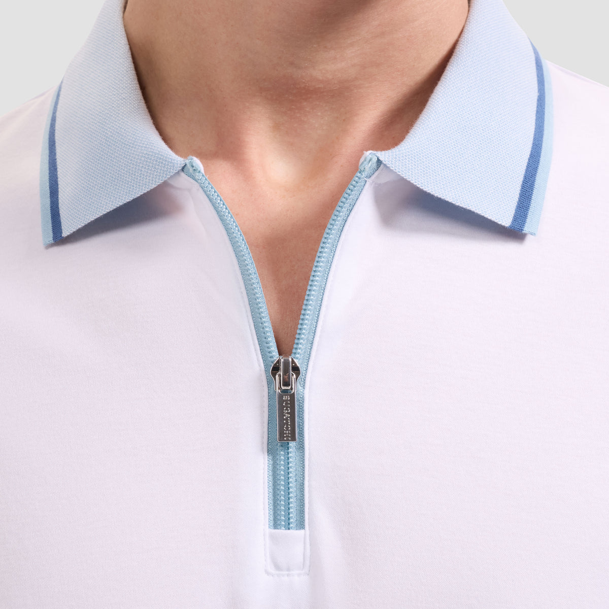 Solid Pima Quarter-Zip Polo