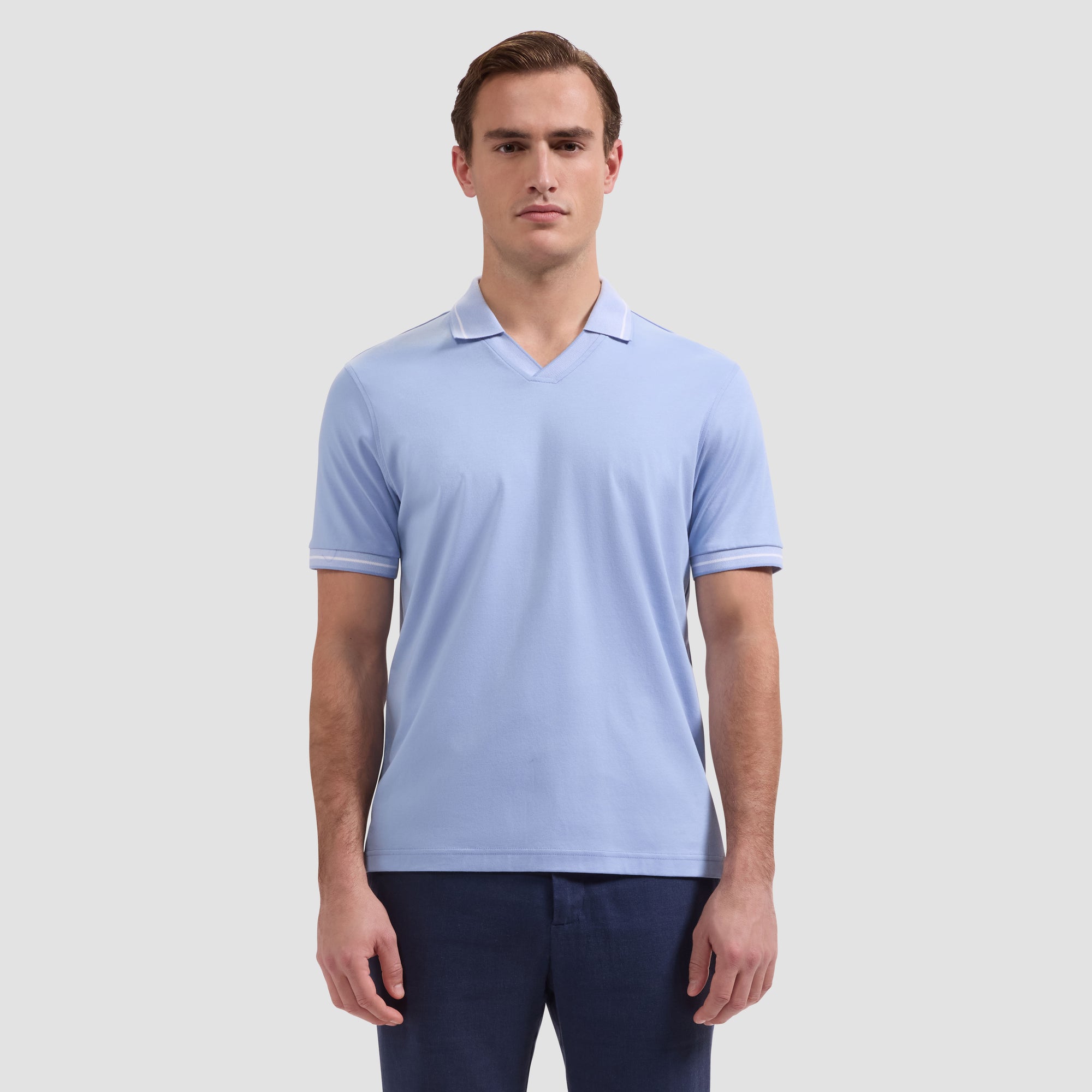 Solid Pima Johnny Collar Polo