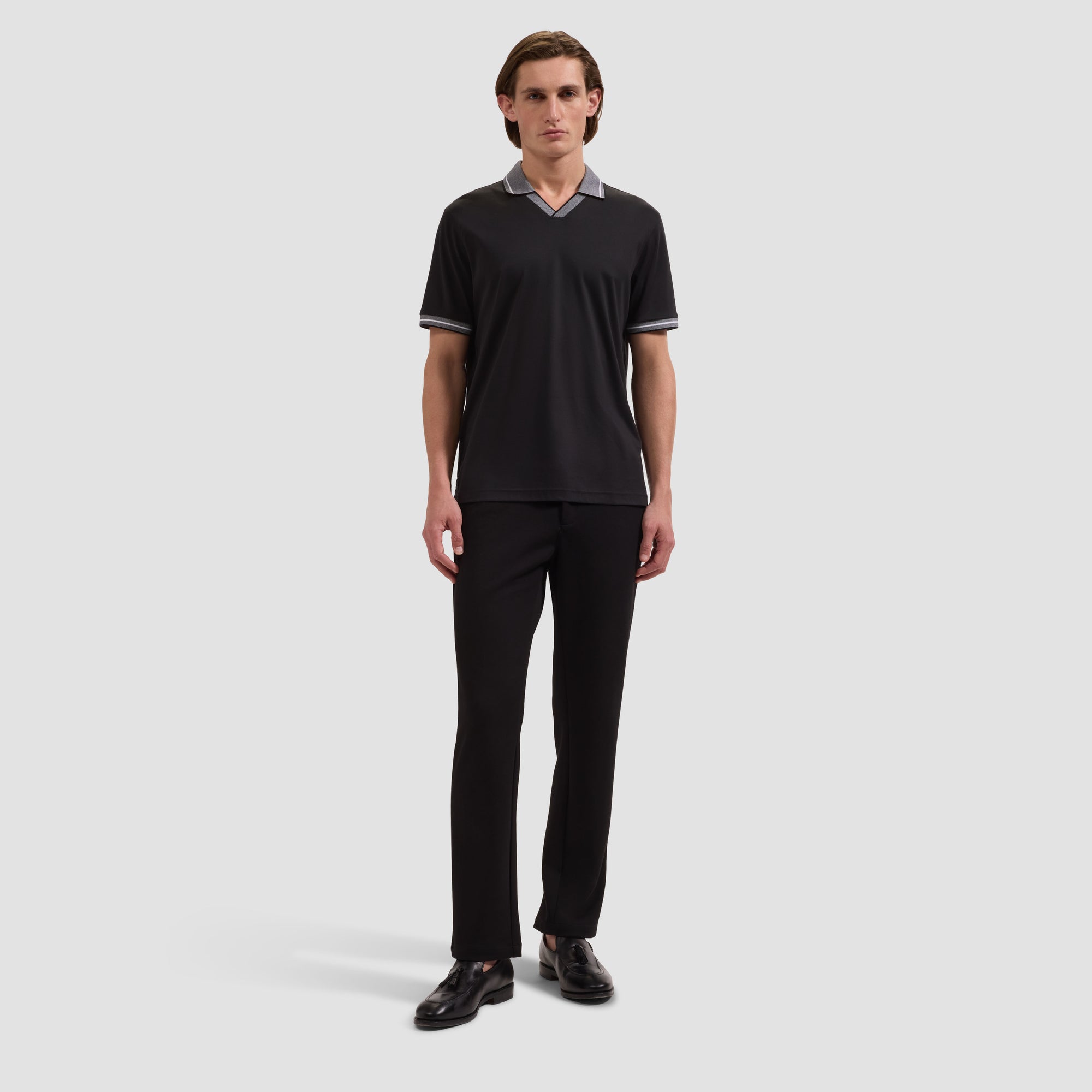 Solid Pima Johnny Collar Polo