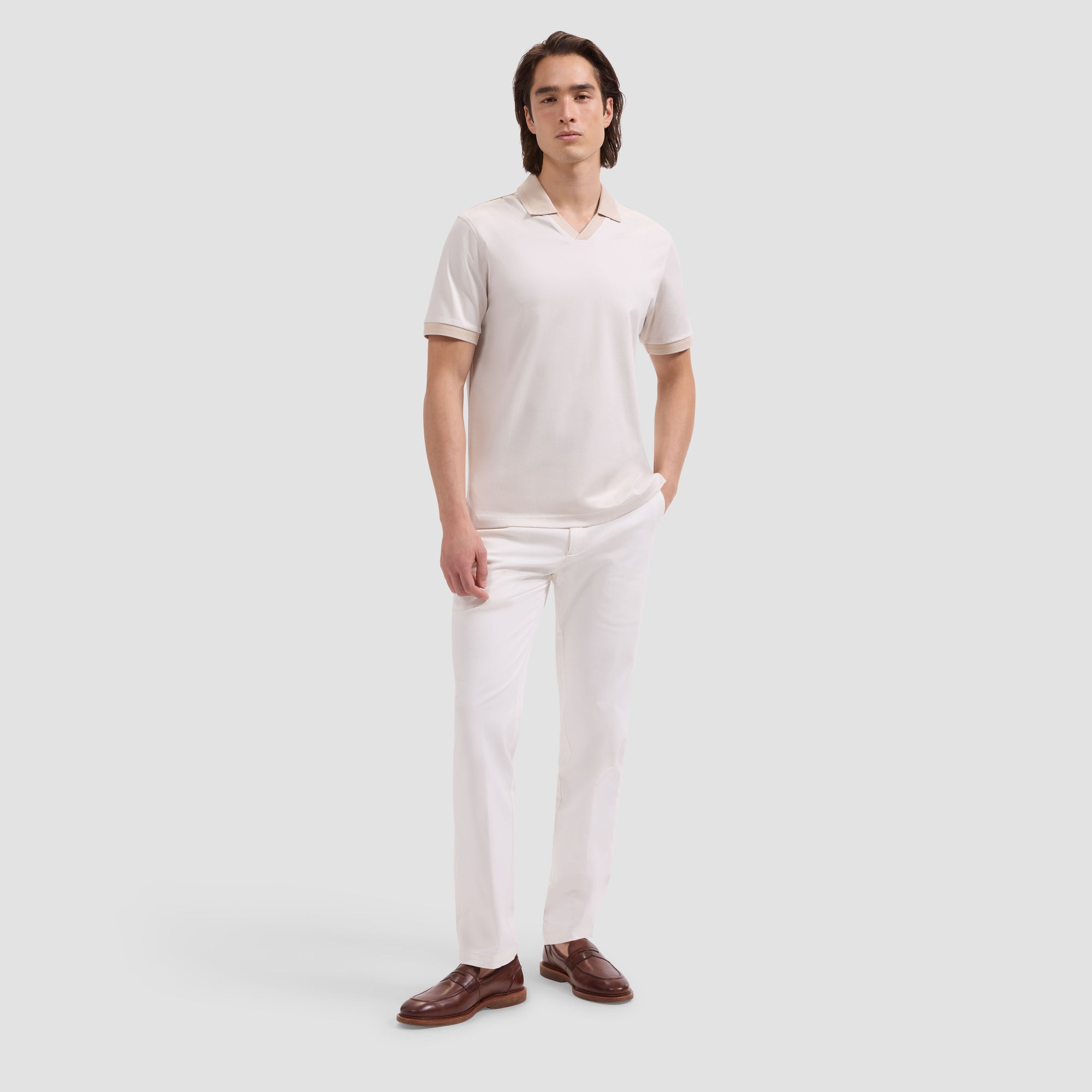 Solid Pima Johnny Collar Polo