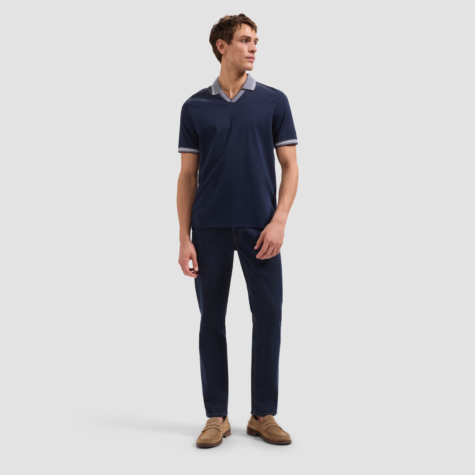 Solid Pima Johnny Collar Polo