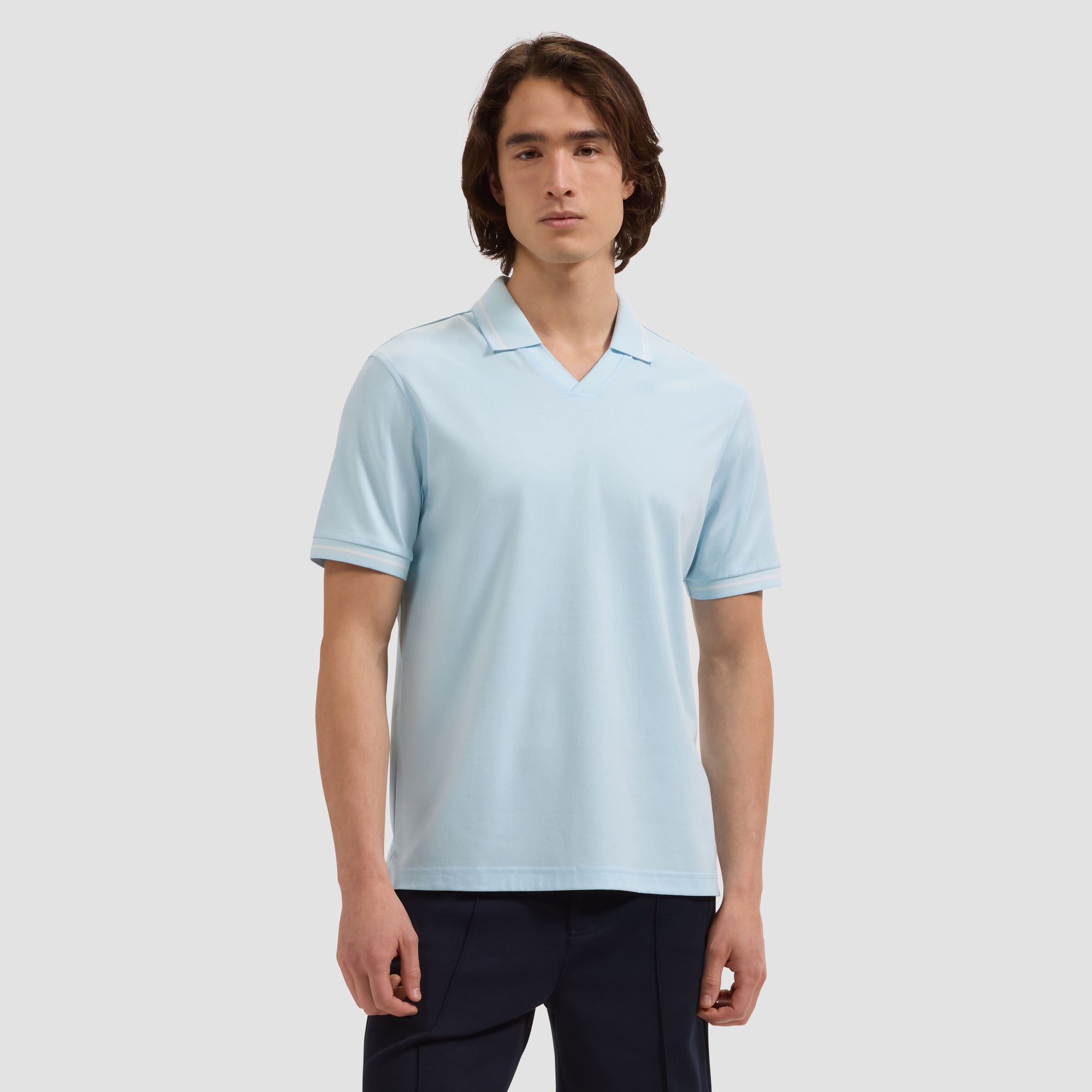 Solid Pima Johnny Collar Polo