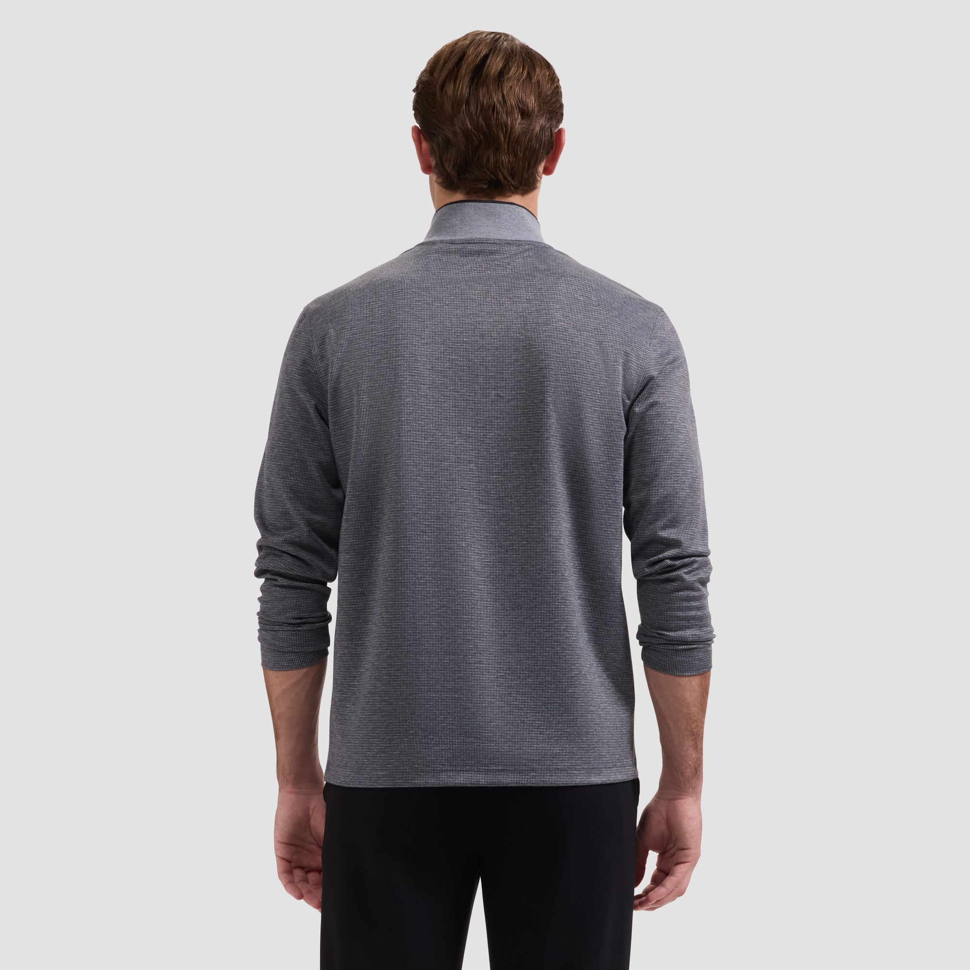 Performance Houndstooth Quarter-Zip Mock Neck Pullover