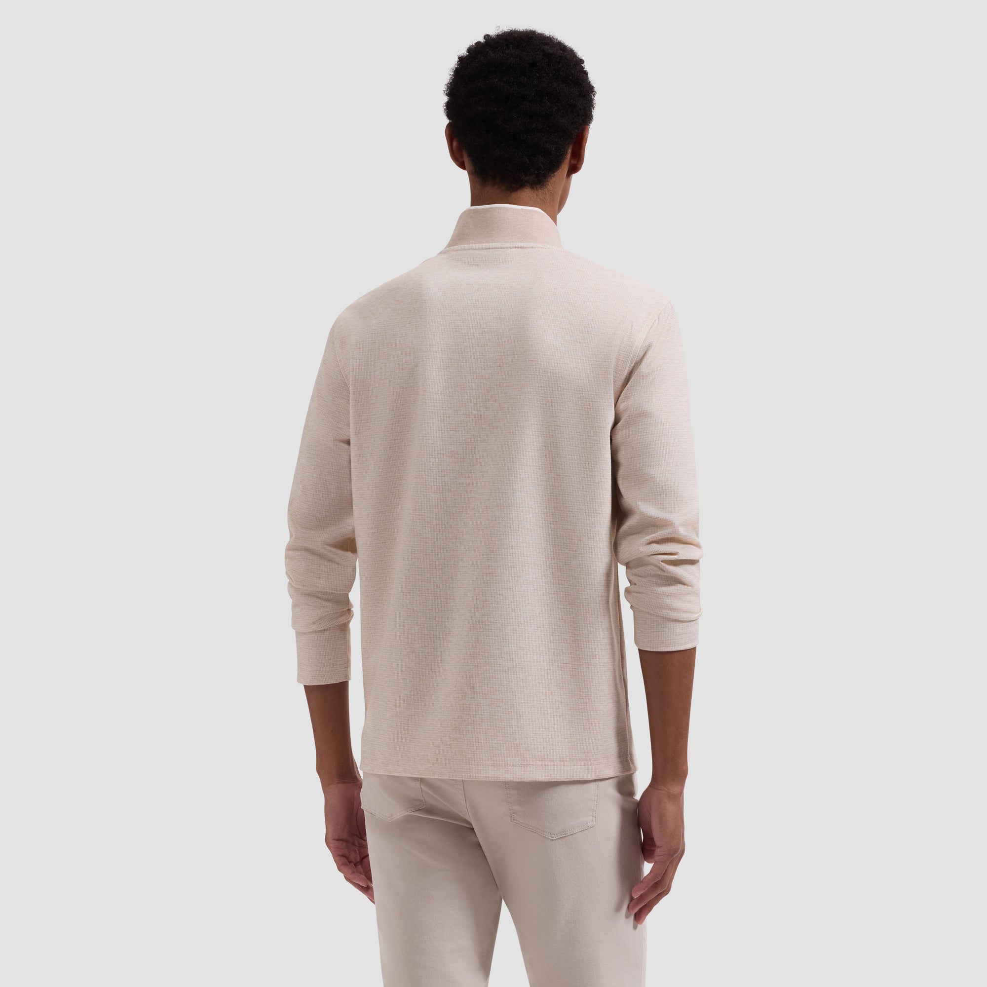 Performance Houndstooth Quarter-Zip Mock Neck Pullover