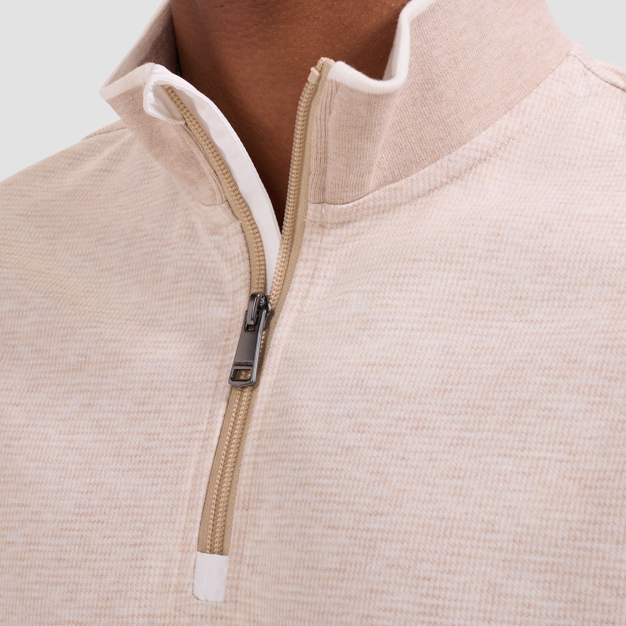Performance Houndstooth Quarter-Zip Mock Neck Pullover