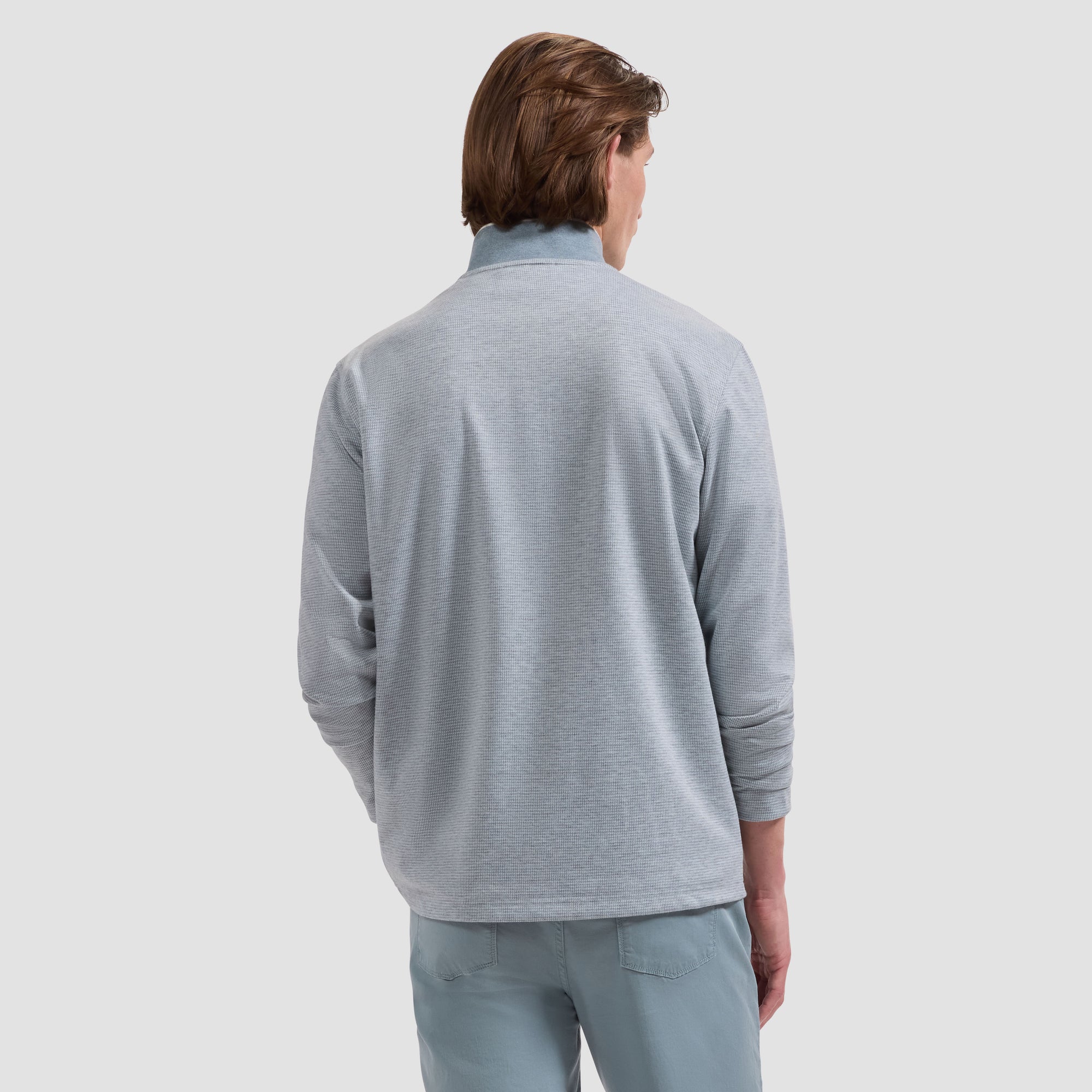 Performance Houndstooth Quarter-Zip Mock Neck Pullover