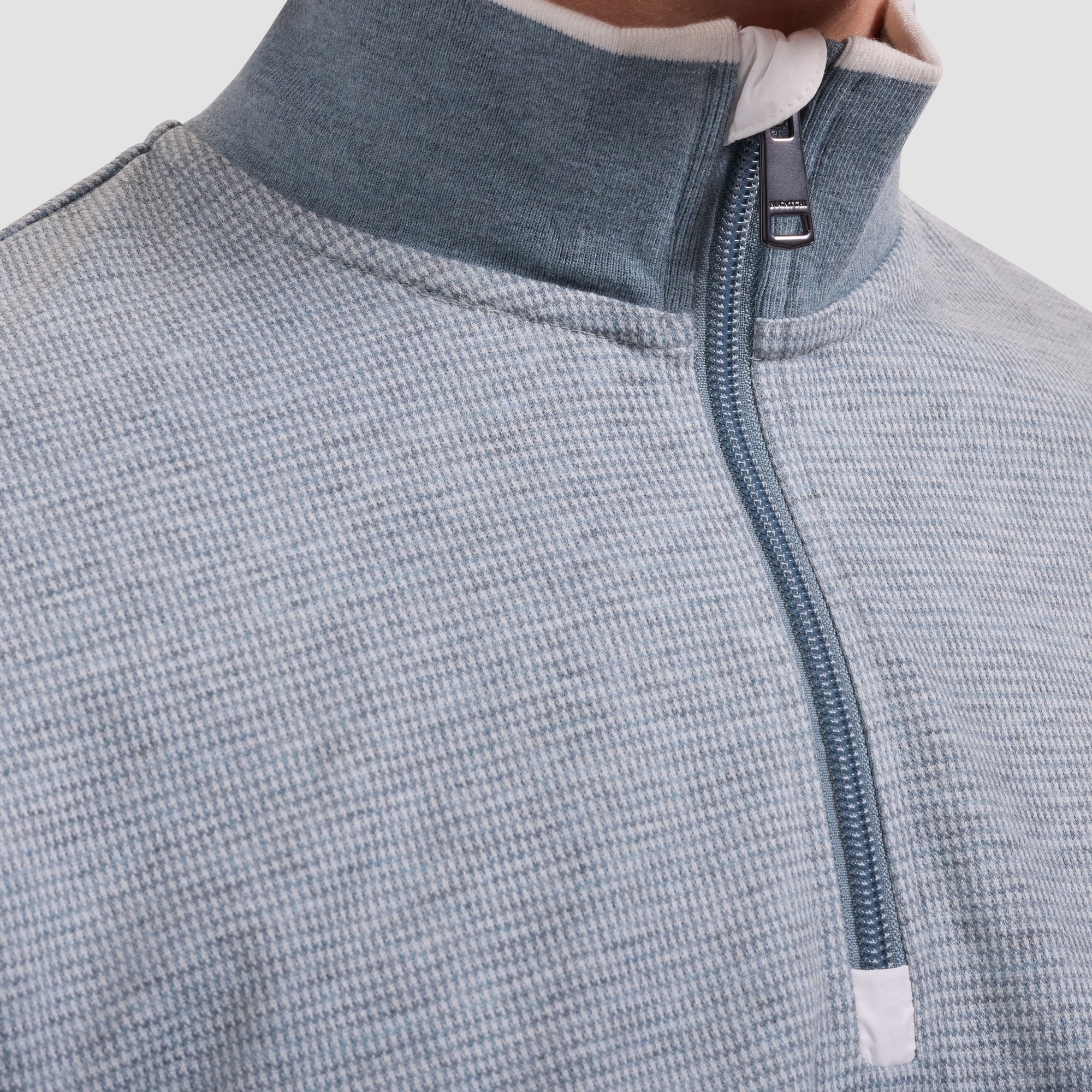 Performance Houndstooth Quarter-Zip Mock Neck Pullover