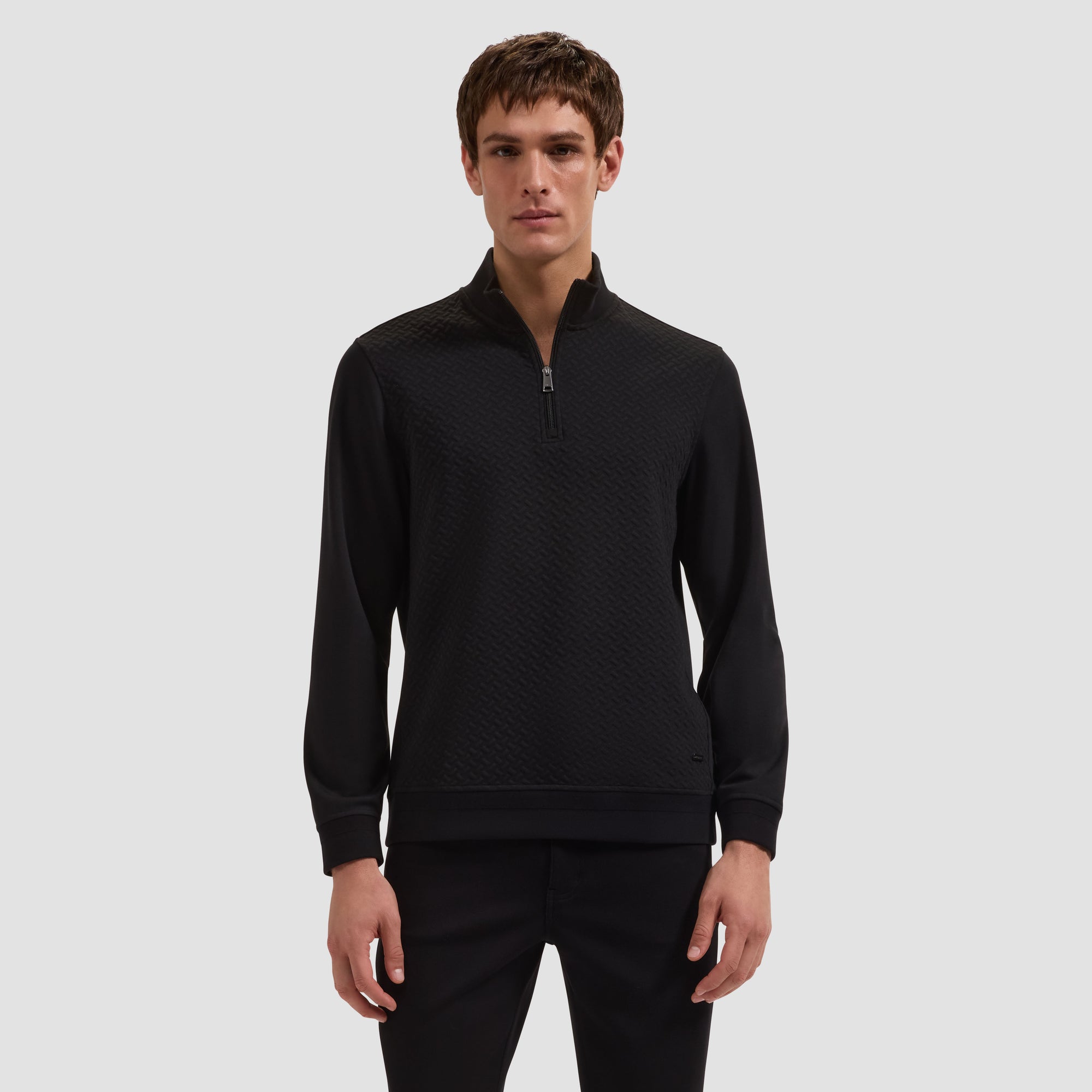 Performance Basketweave Quarter-Zip Mock Neck Pullover